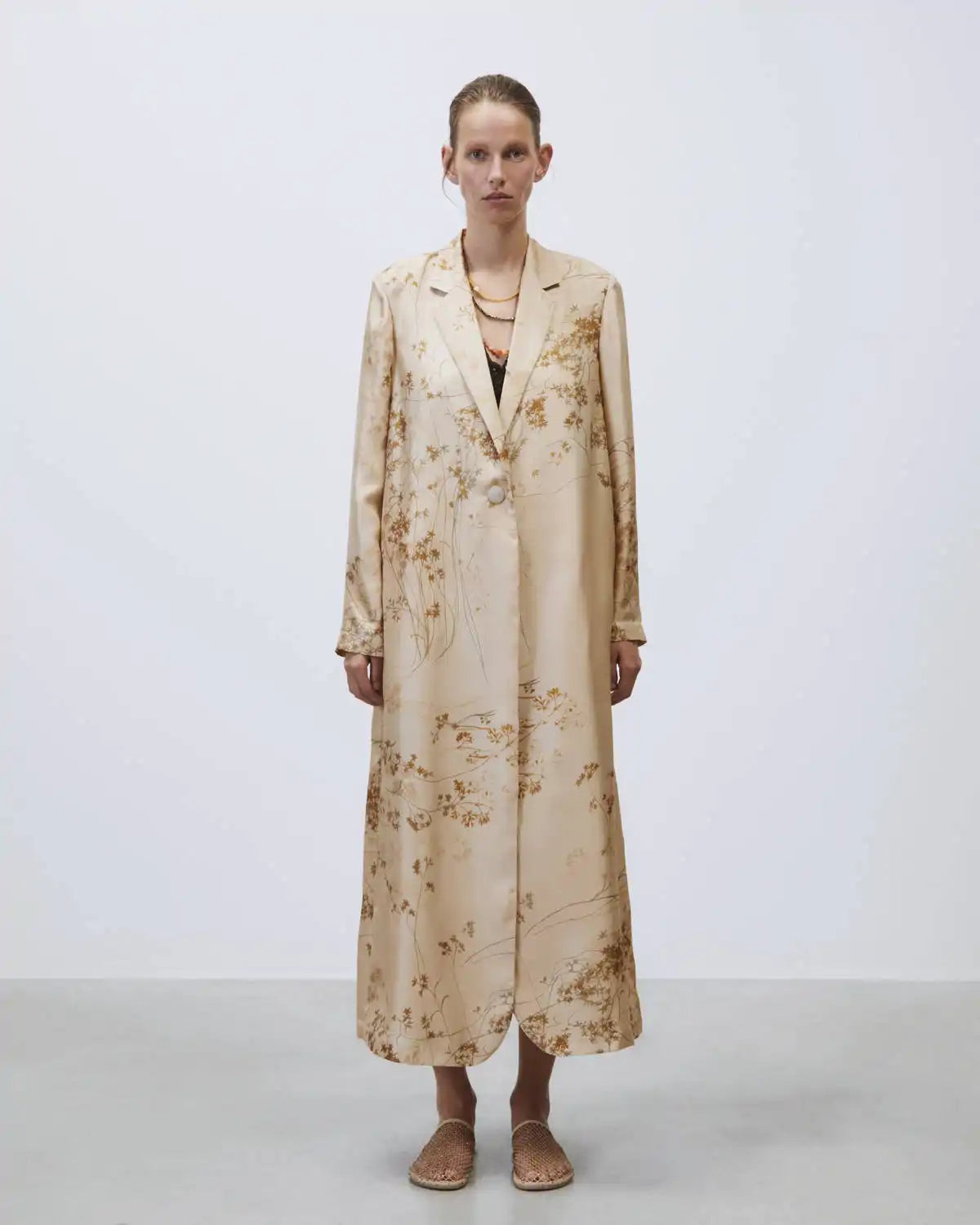 LONG PRINTED SILK DUSTER