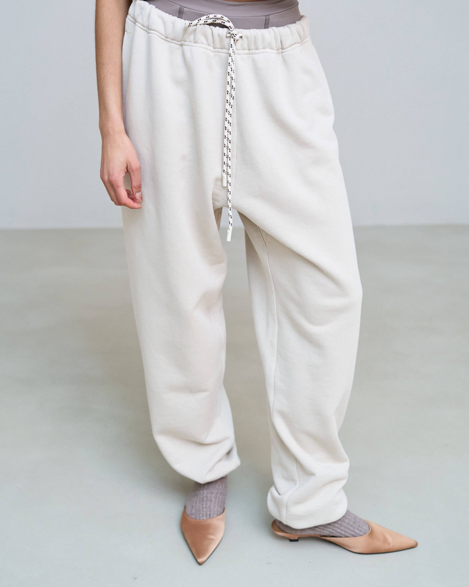 JOGGERS IN SWEATSHIRT WITH EMBROIDERY Sand