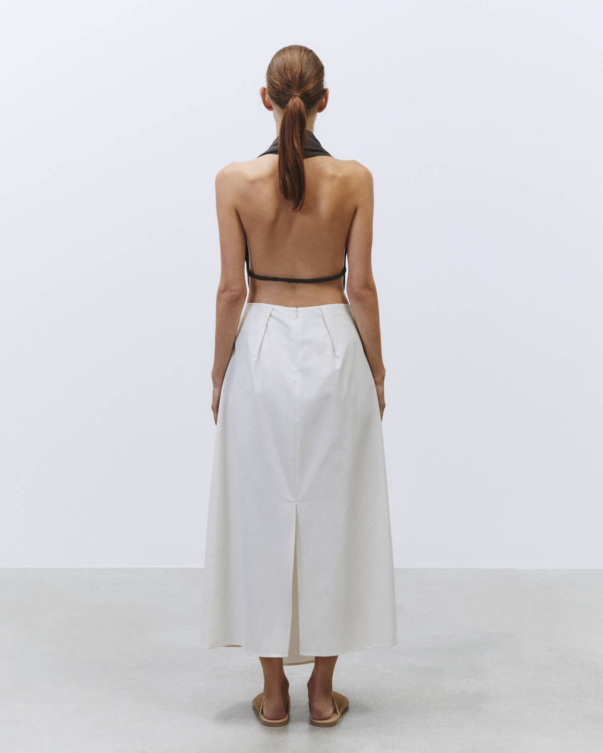 TOP DRAPING TWILL SILK Charcoal
