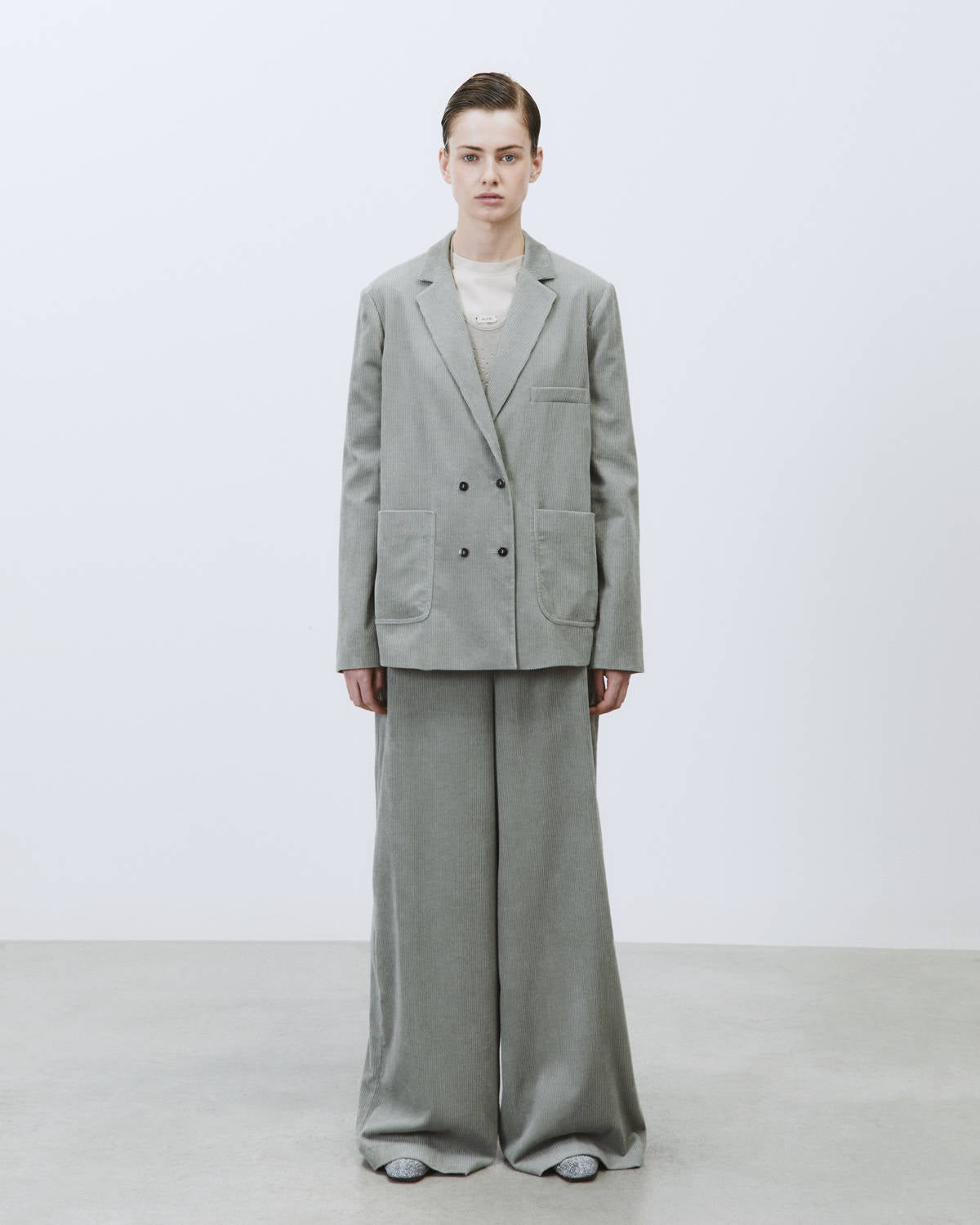 DOUBLE-BREASTED CORDUROY BLAZER