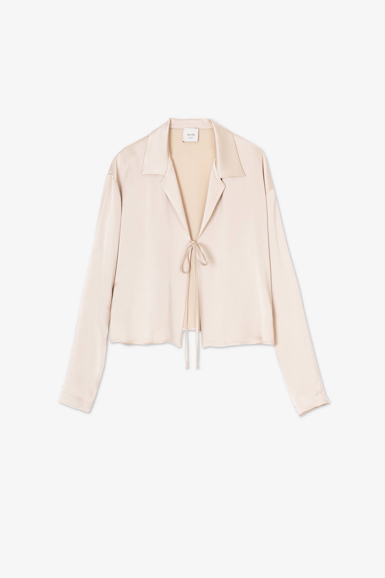 SATIN SHIRT WITH REVERE Cream