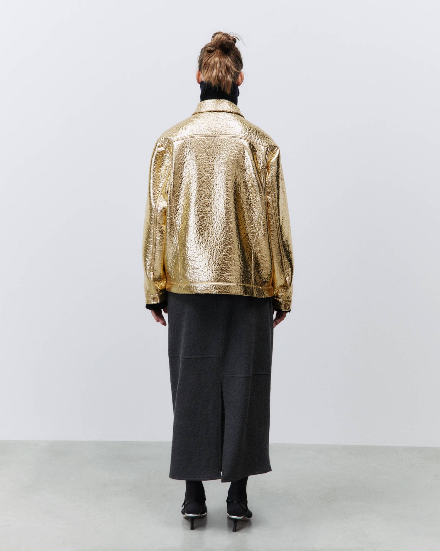 SHINY GOLD DENIM JACKET