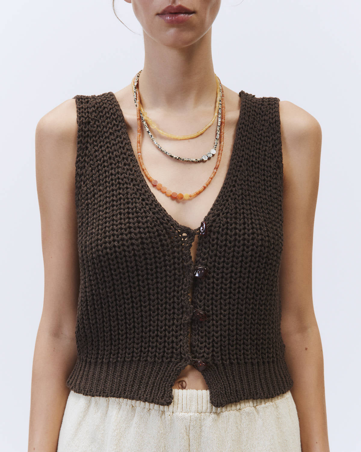 Coffee Knitted Vest