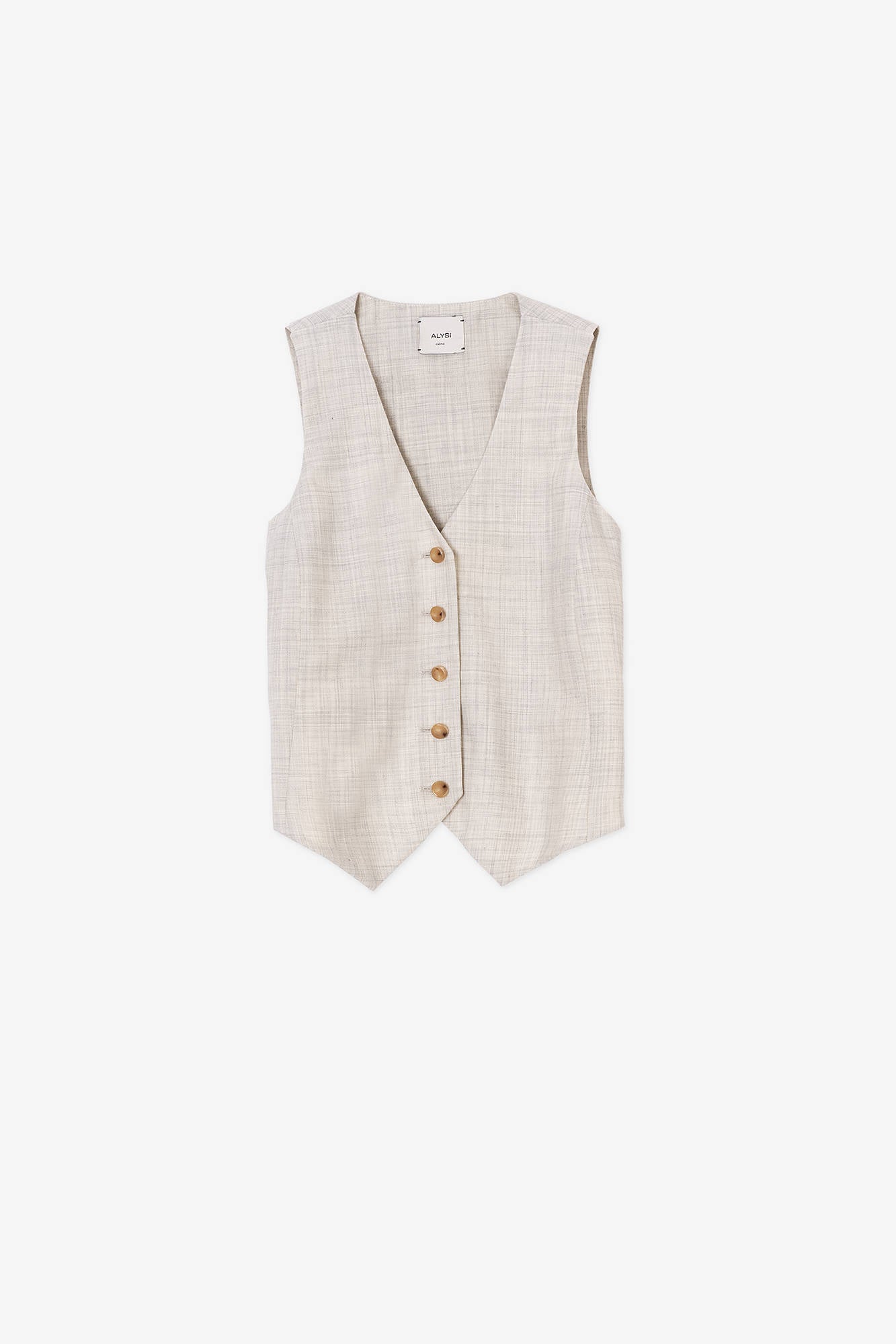 ASYMMETRIC BACK VEST VIRGIN WOOL