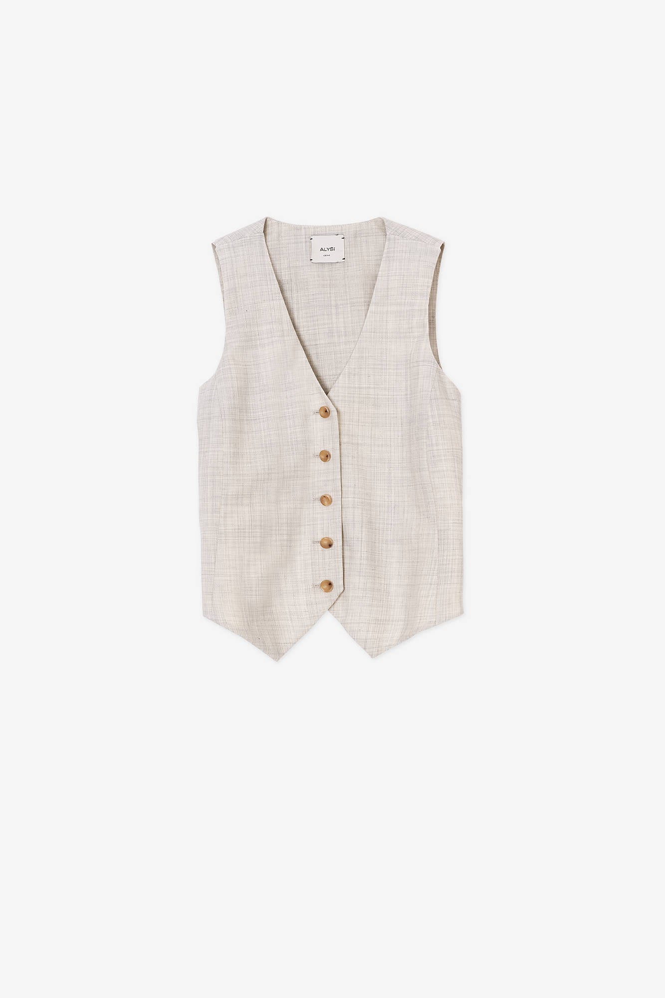 ASYMMETRIC BACK VEST VIRGIN WOOL Grey