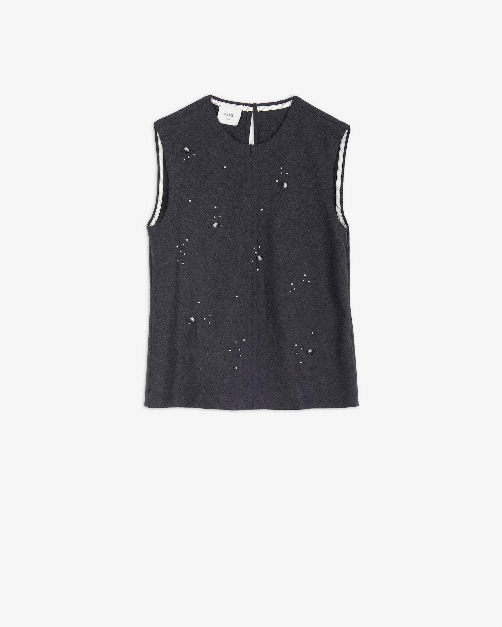 HAND-EMBROIDERED FLANNEL TOP