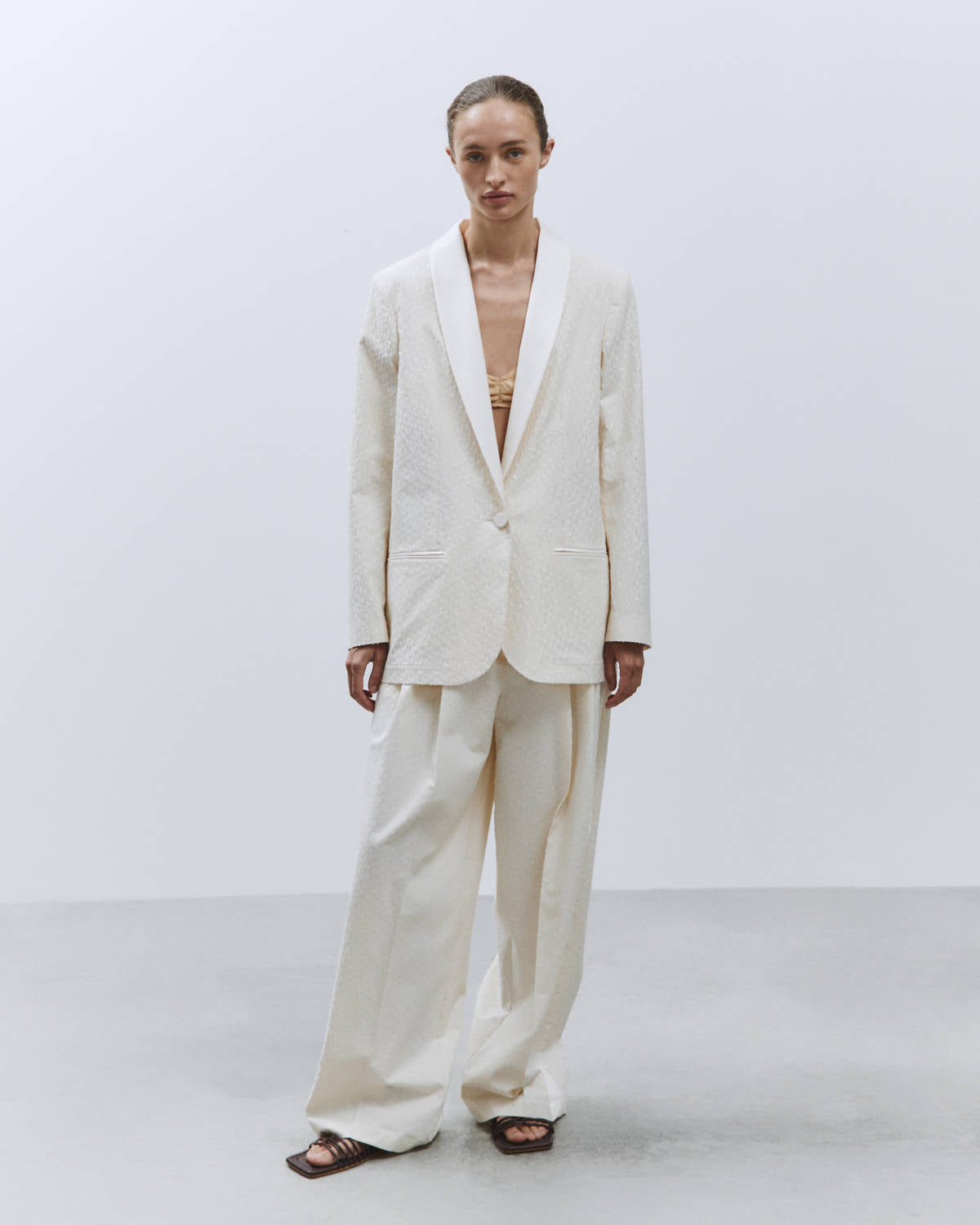 SINGLE BREASTED MERINGUE JACQUARD BLAZER