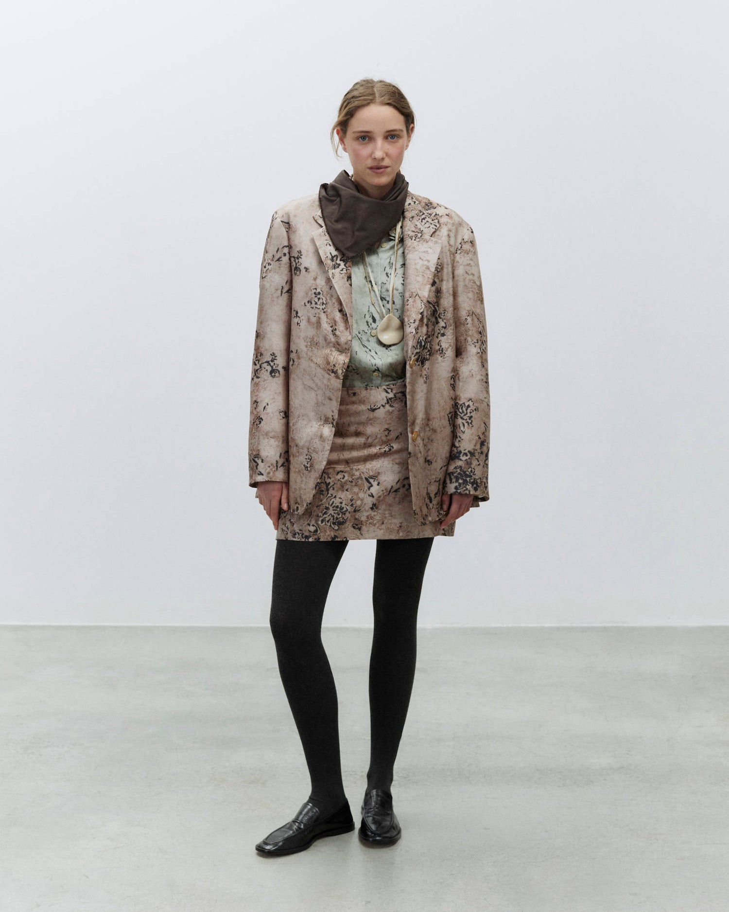 Silk Blazer Tapestry Print