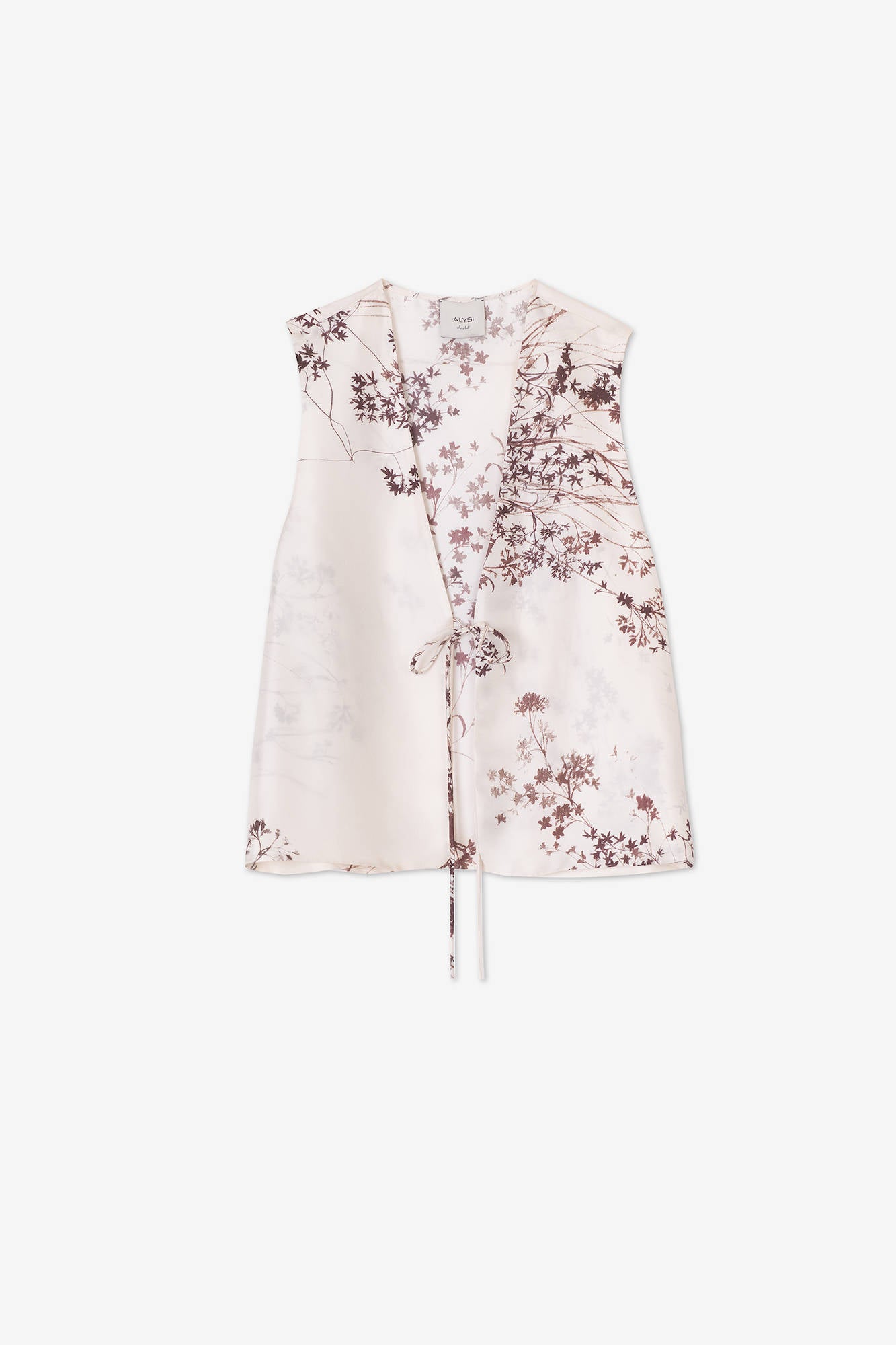PRINTED SILK VEST BLOUSE Milk
