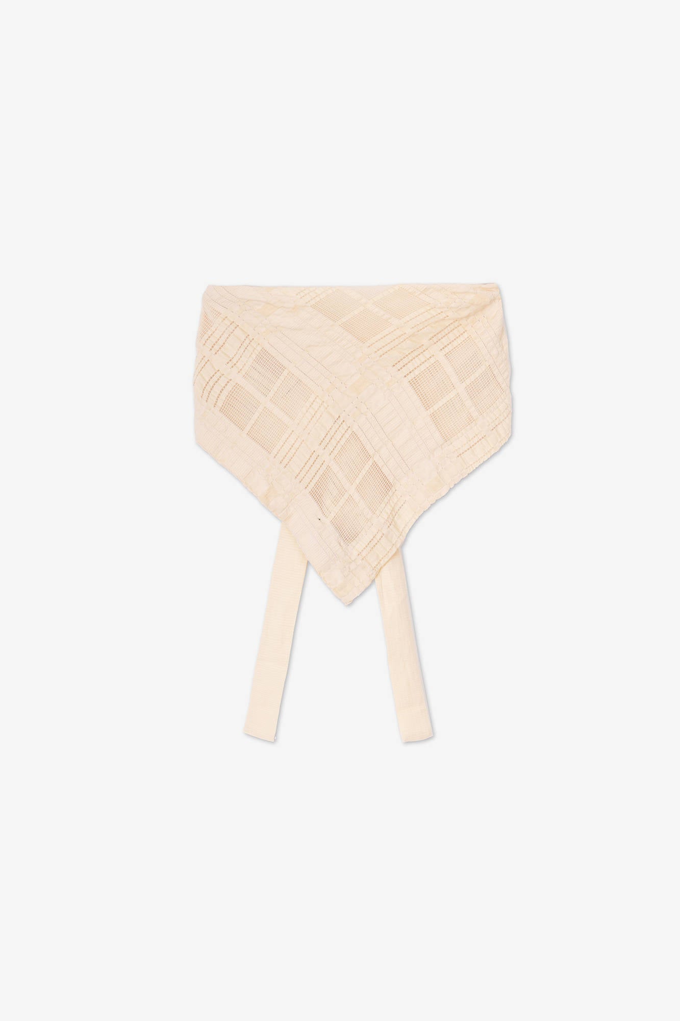 TOP OVERCHECKED A-JOUR SCARF Cream