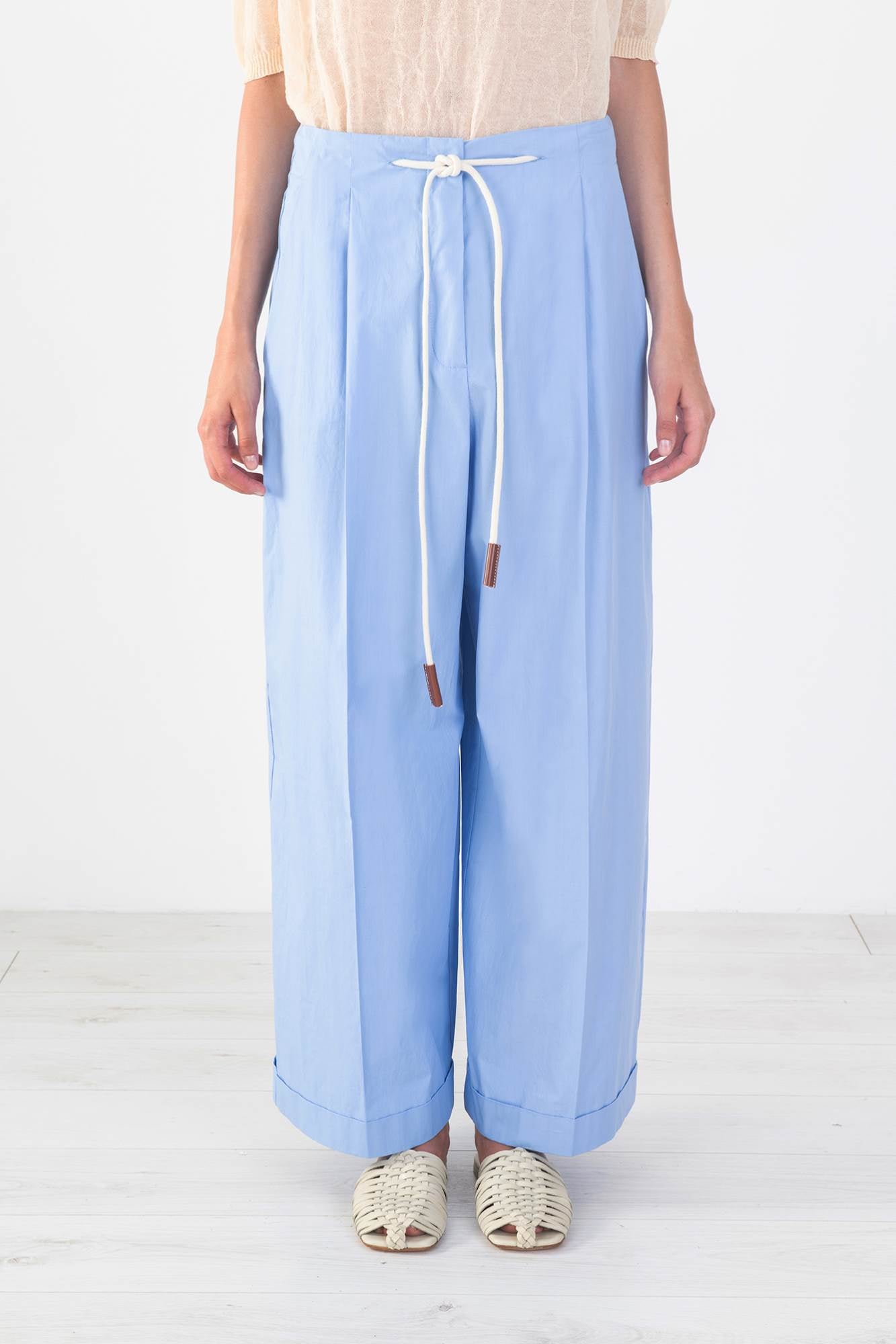 WIDE LEG TROUSERS WITH CUT-UP