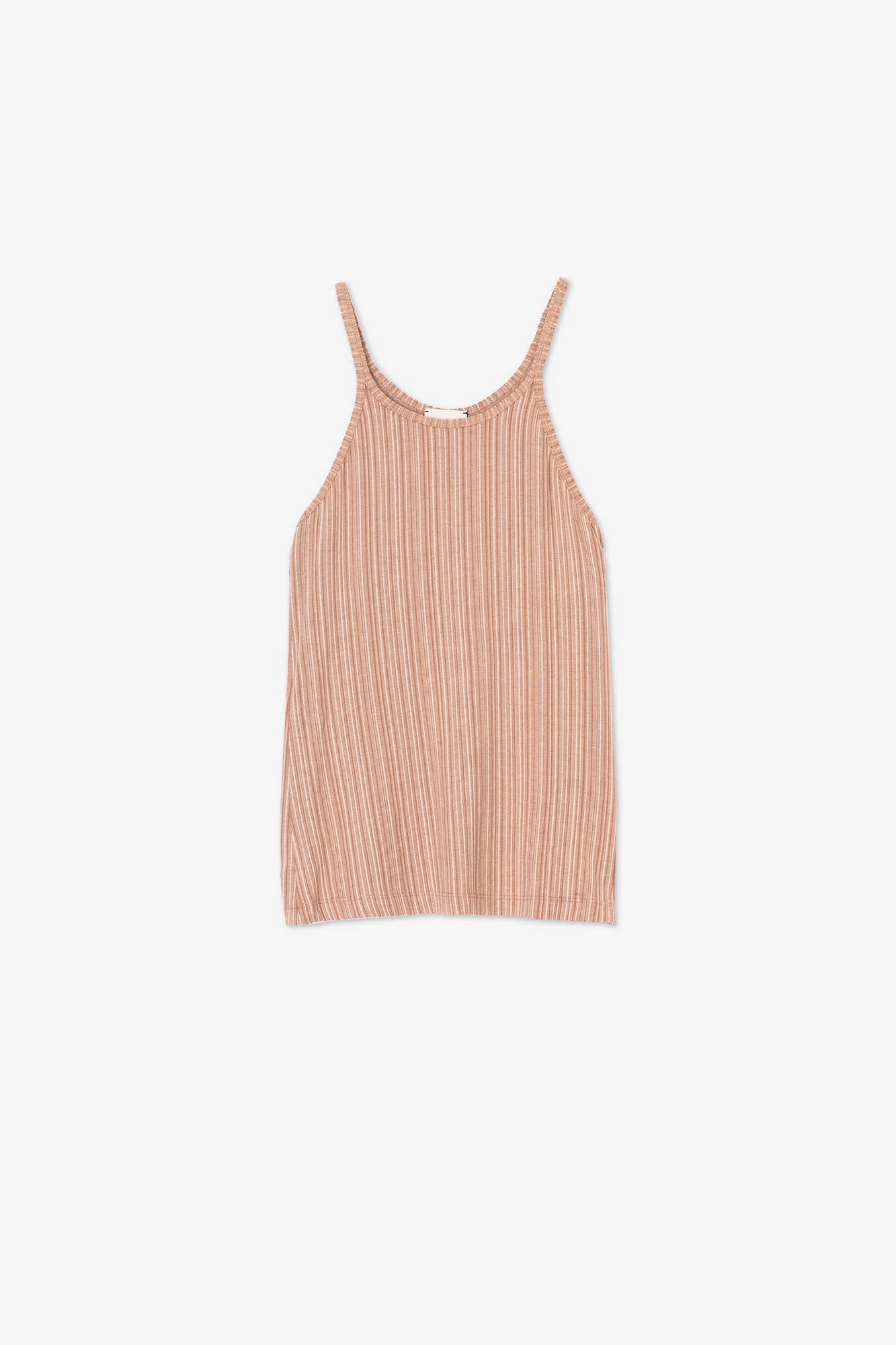SLIM MICRO STRIPED JERSEY TOP Cereal