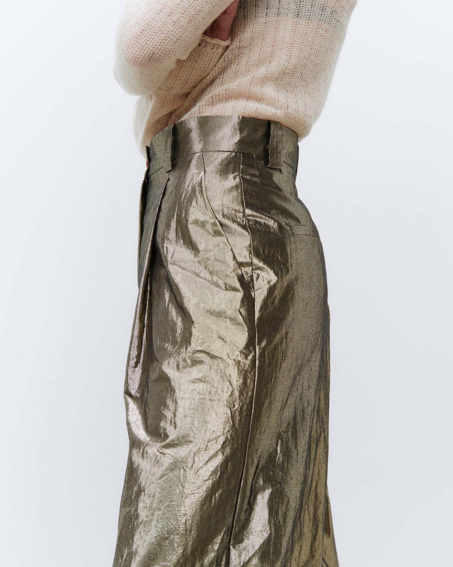 WIDE LEG SHINY PANTS