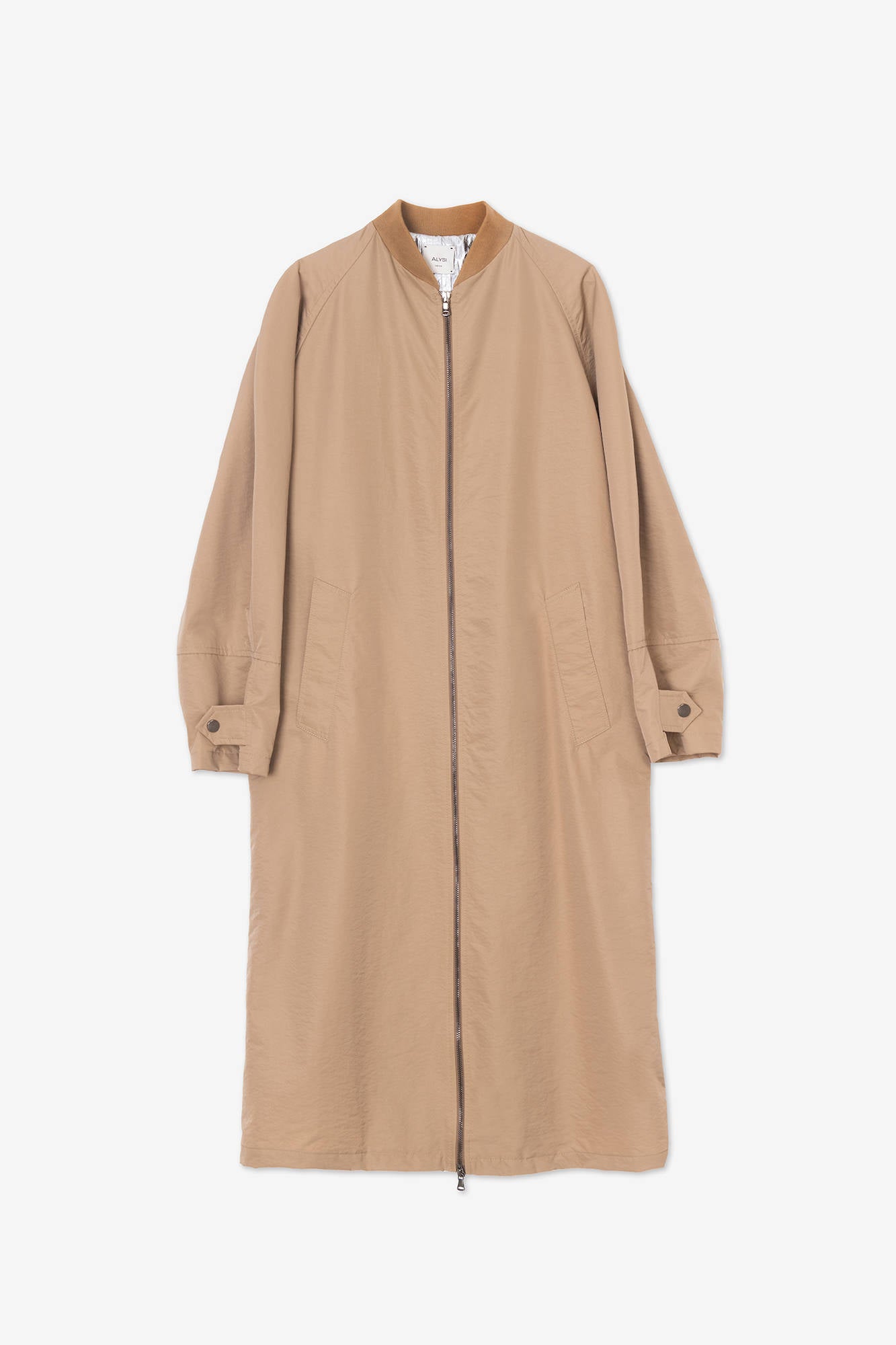 LONG NYLON TRENCH COAT CAMEL