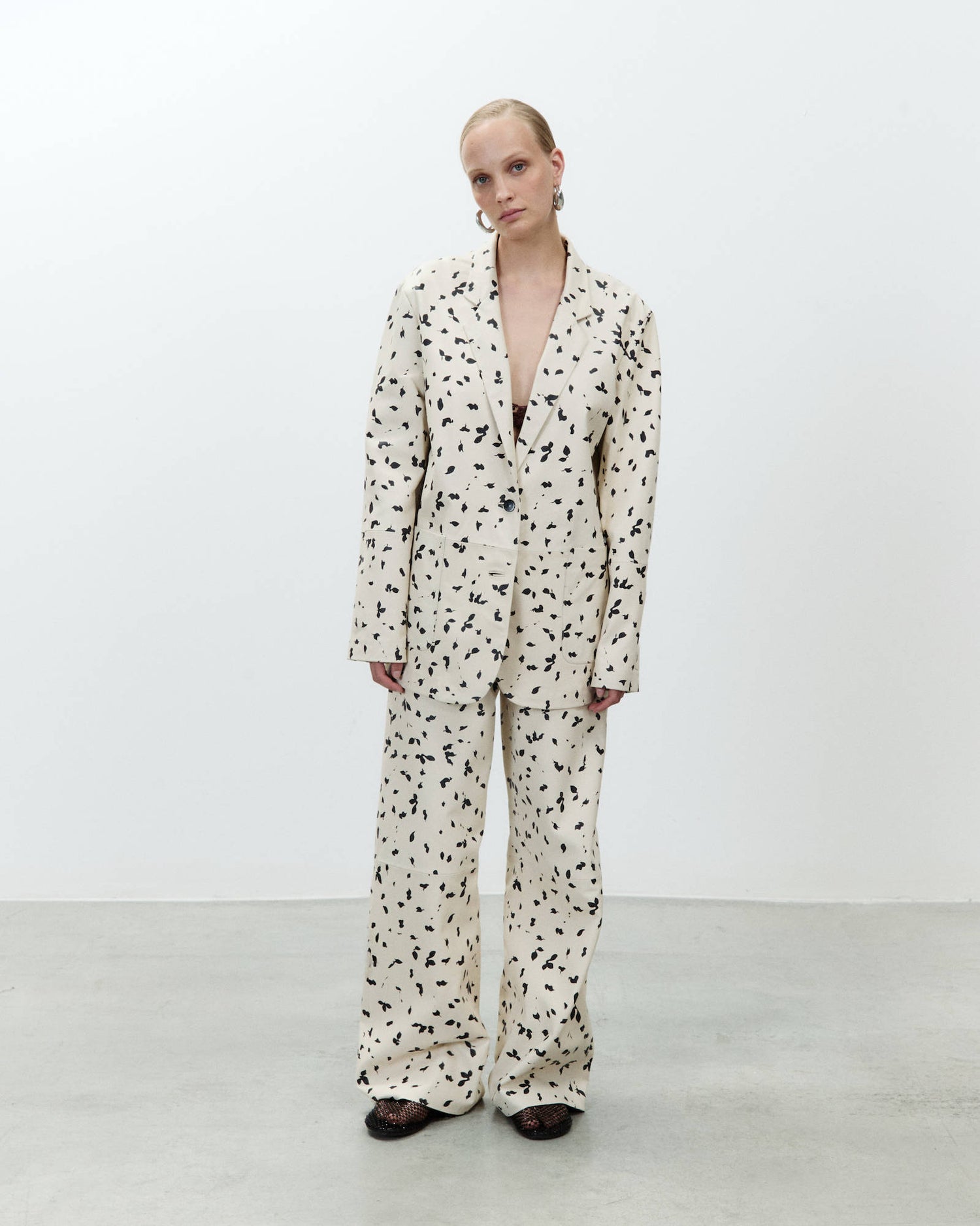 PRINTED LEATHER BLAZER