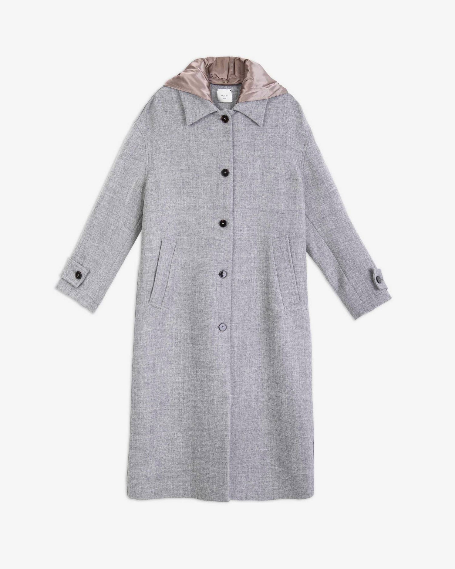 LONG WOOL COAT WITH HOOD