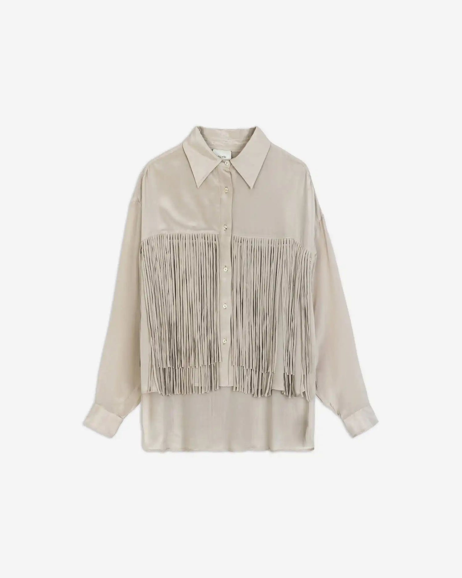 VISCOSE SHIRT WITH FRINGES