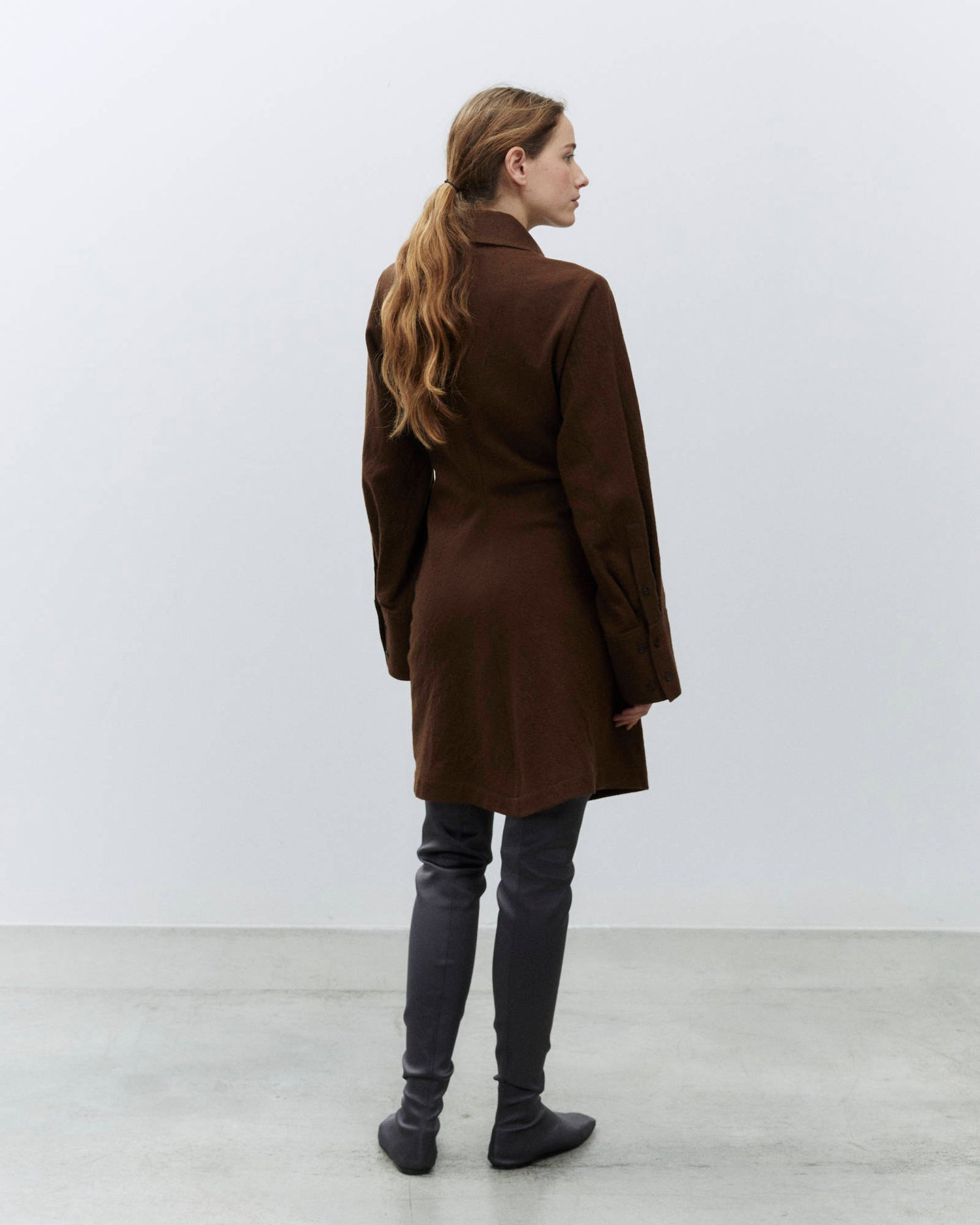 SOFT WOOL CHEMISIER DRESS