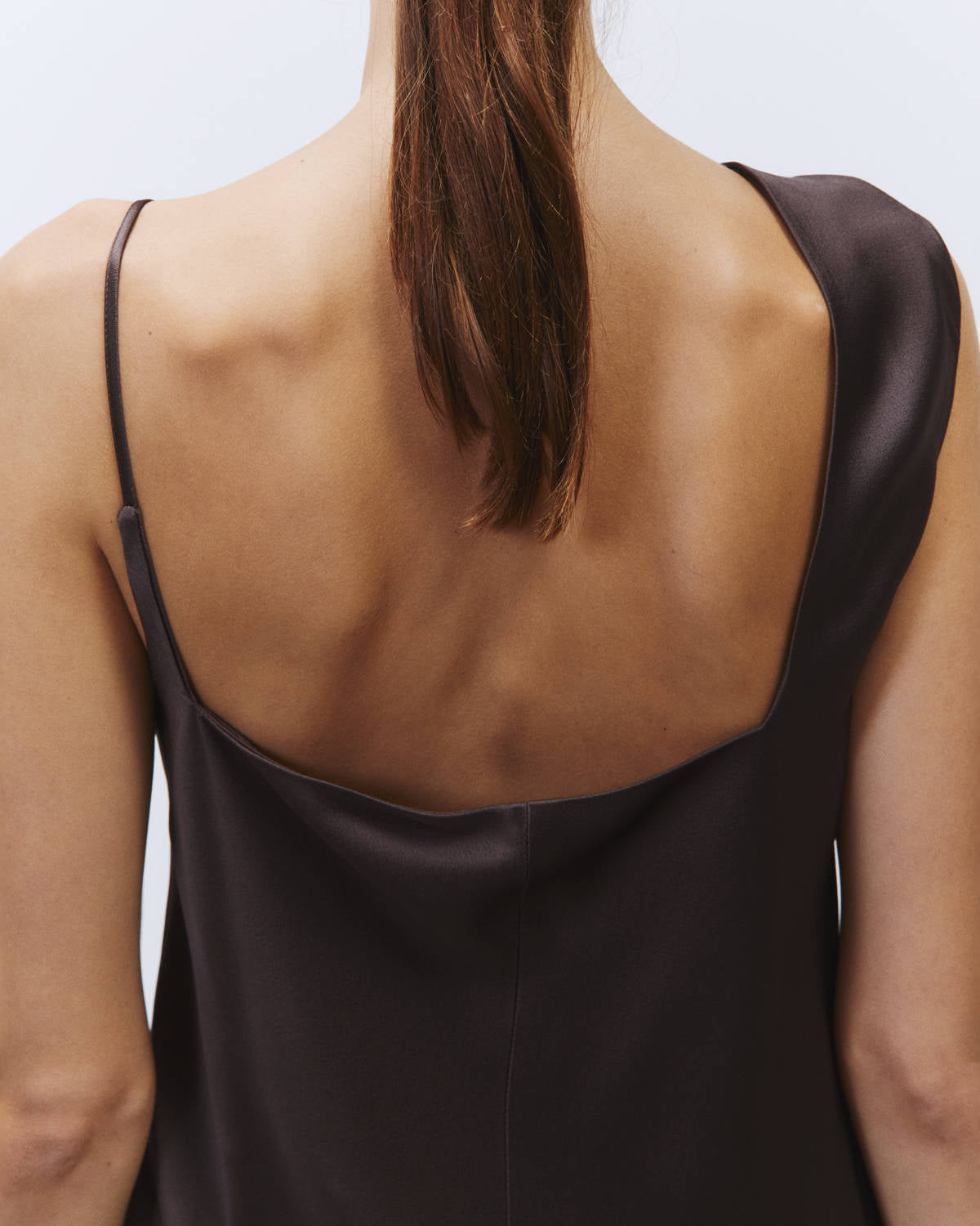 ASYMMETRIC SATIN DRESS Eggplant