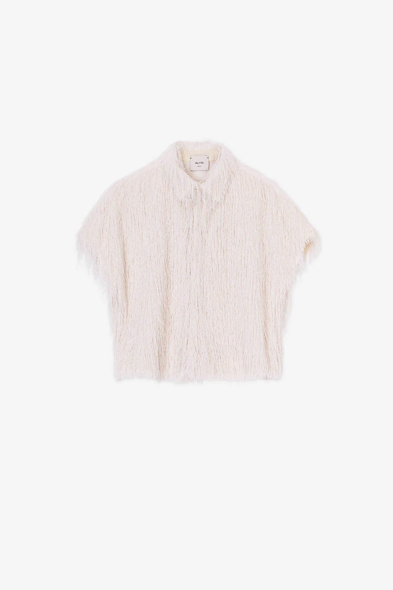 BOXY SHIRT IN MERINGUE FRINGE FABRIC