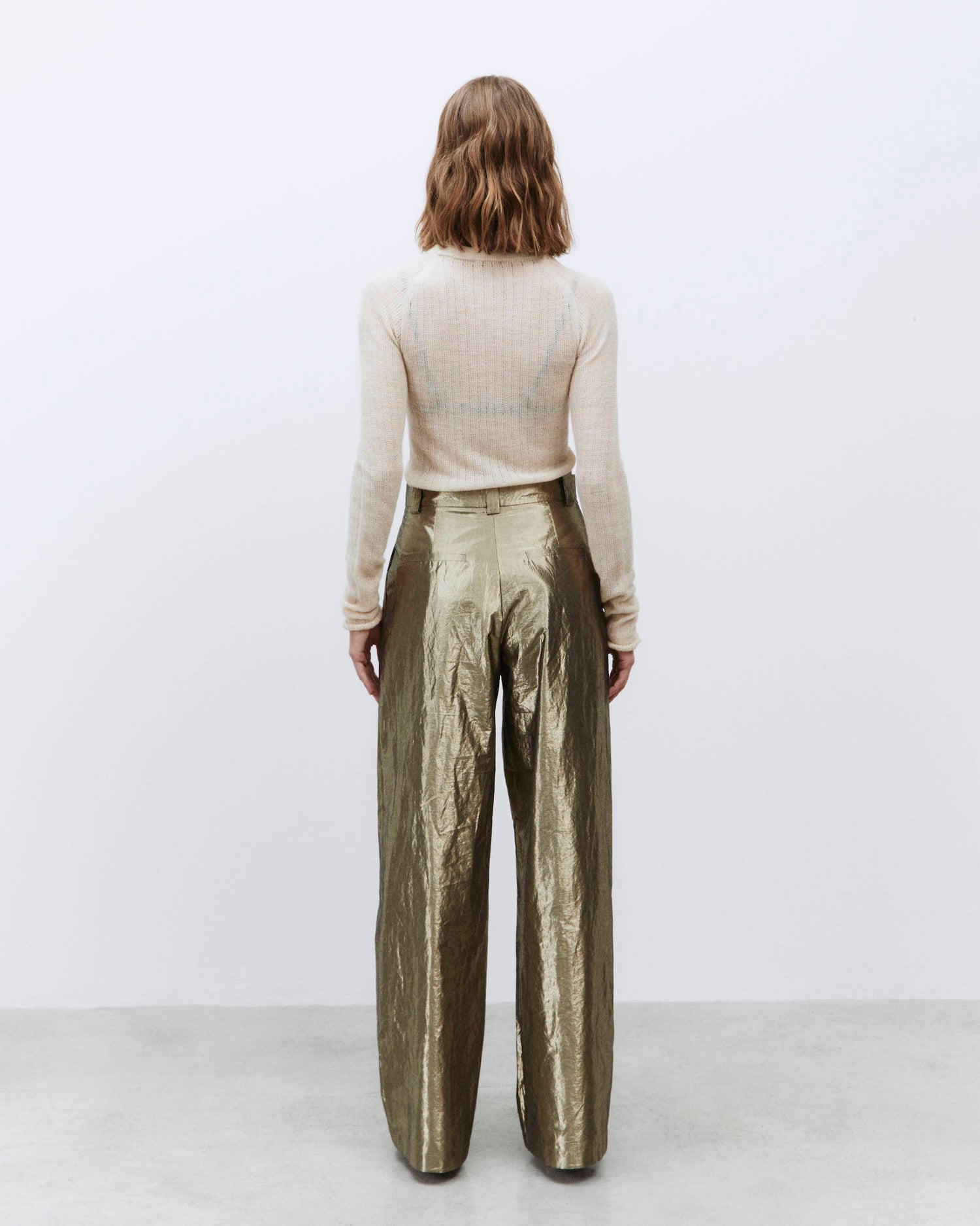 WIDE LEG SHINY PANTS