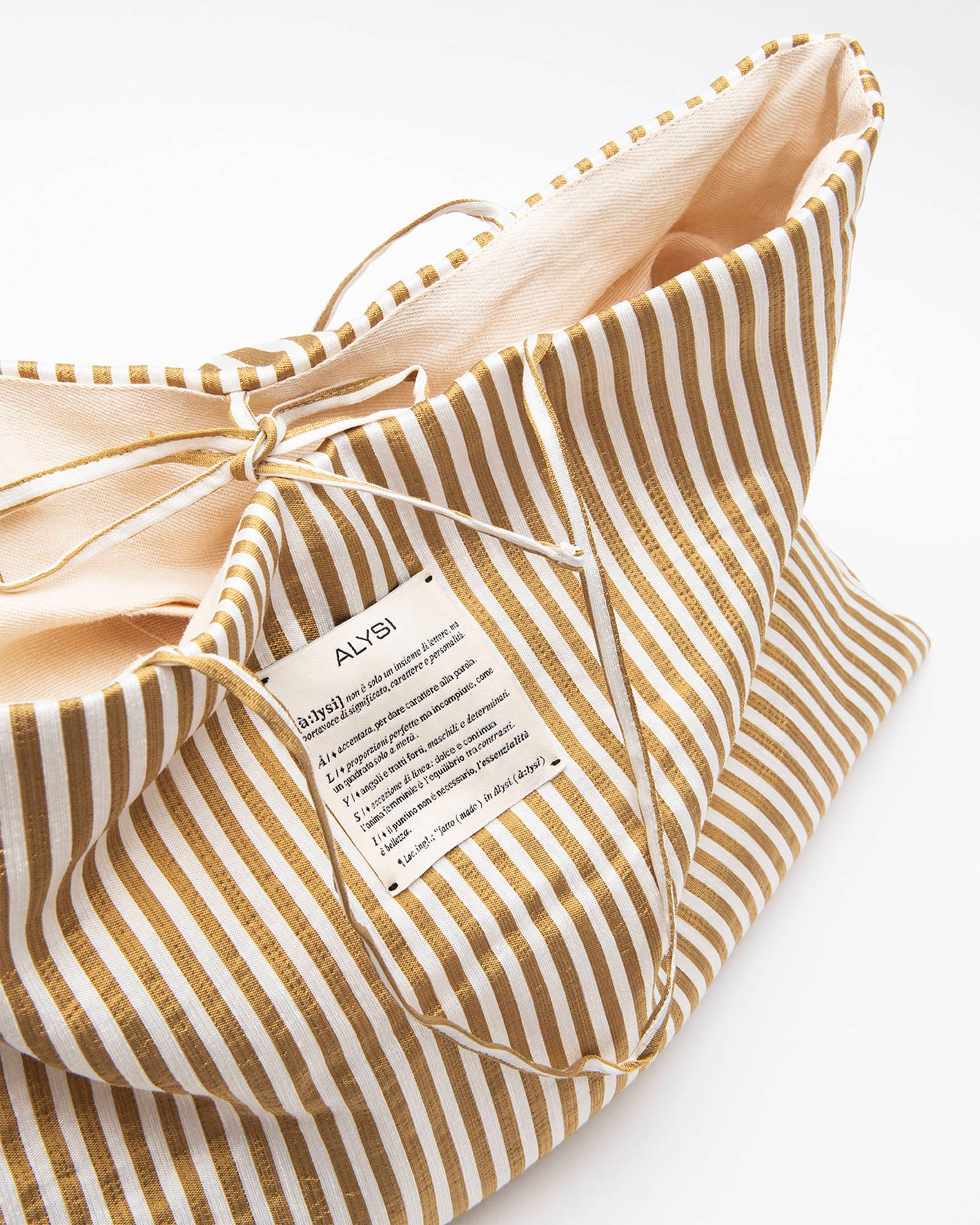 SATIN STRIPED SHOPPER Gold