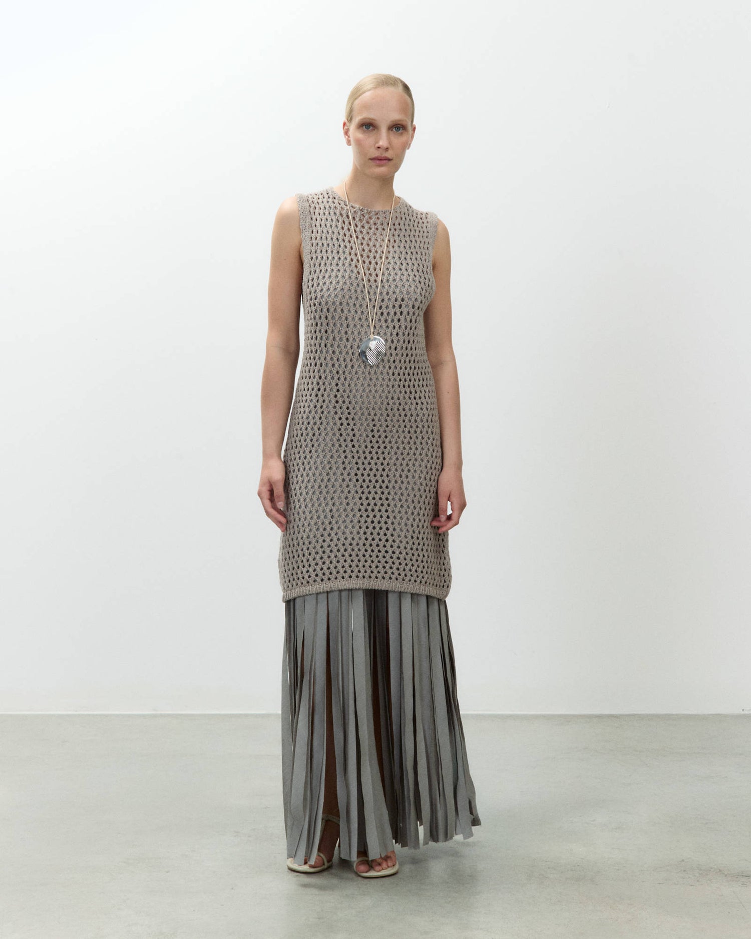 KNIT DRESS WITH FRINGES