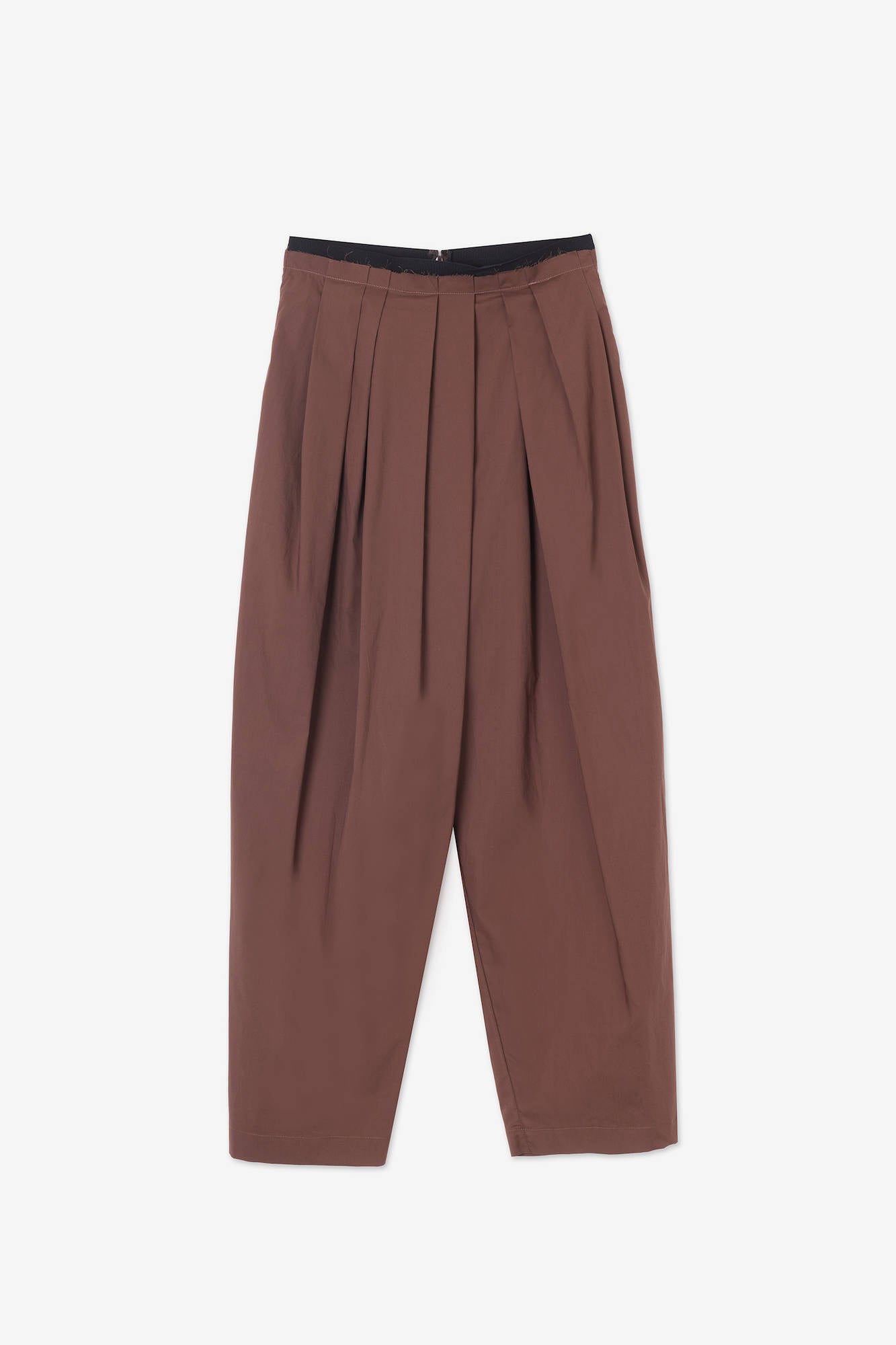 PLEATED POPLIN TROUSERS