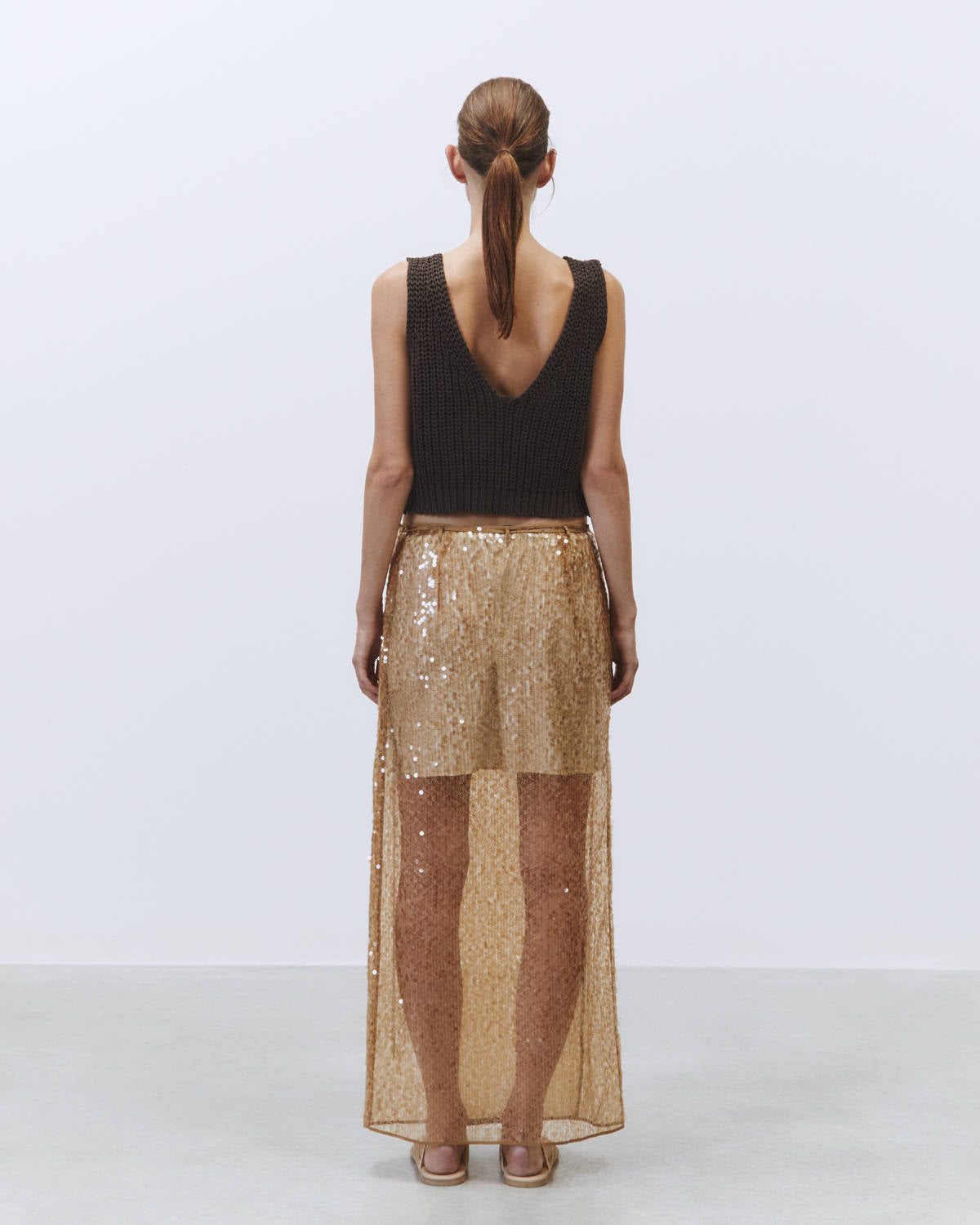 GOLD SEQUIN WALLET SKIRT Gold