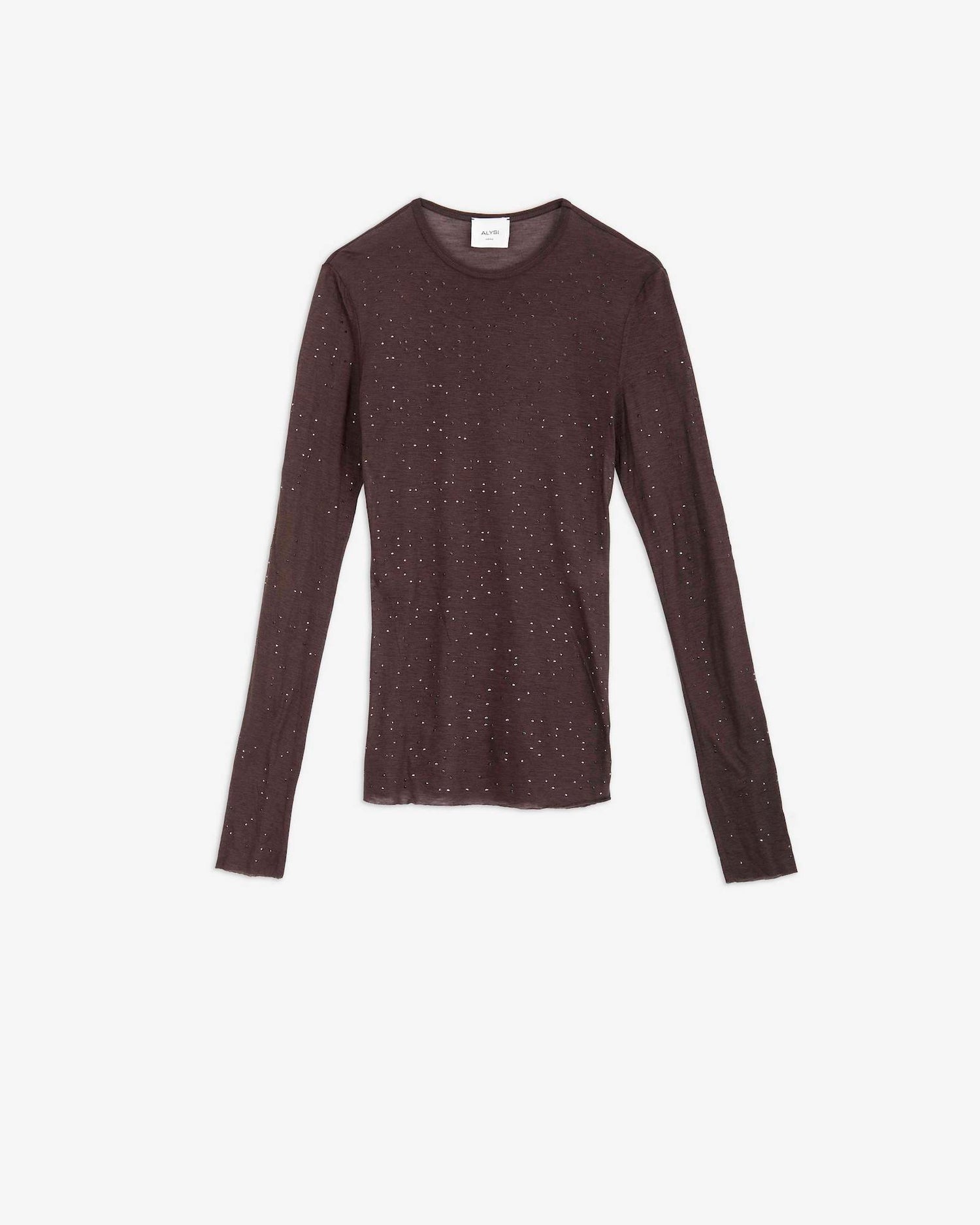 JERSEY SWEATER WITH RHINESTONE APPLICATIONS