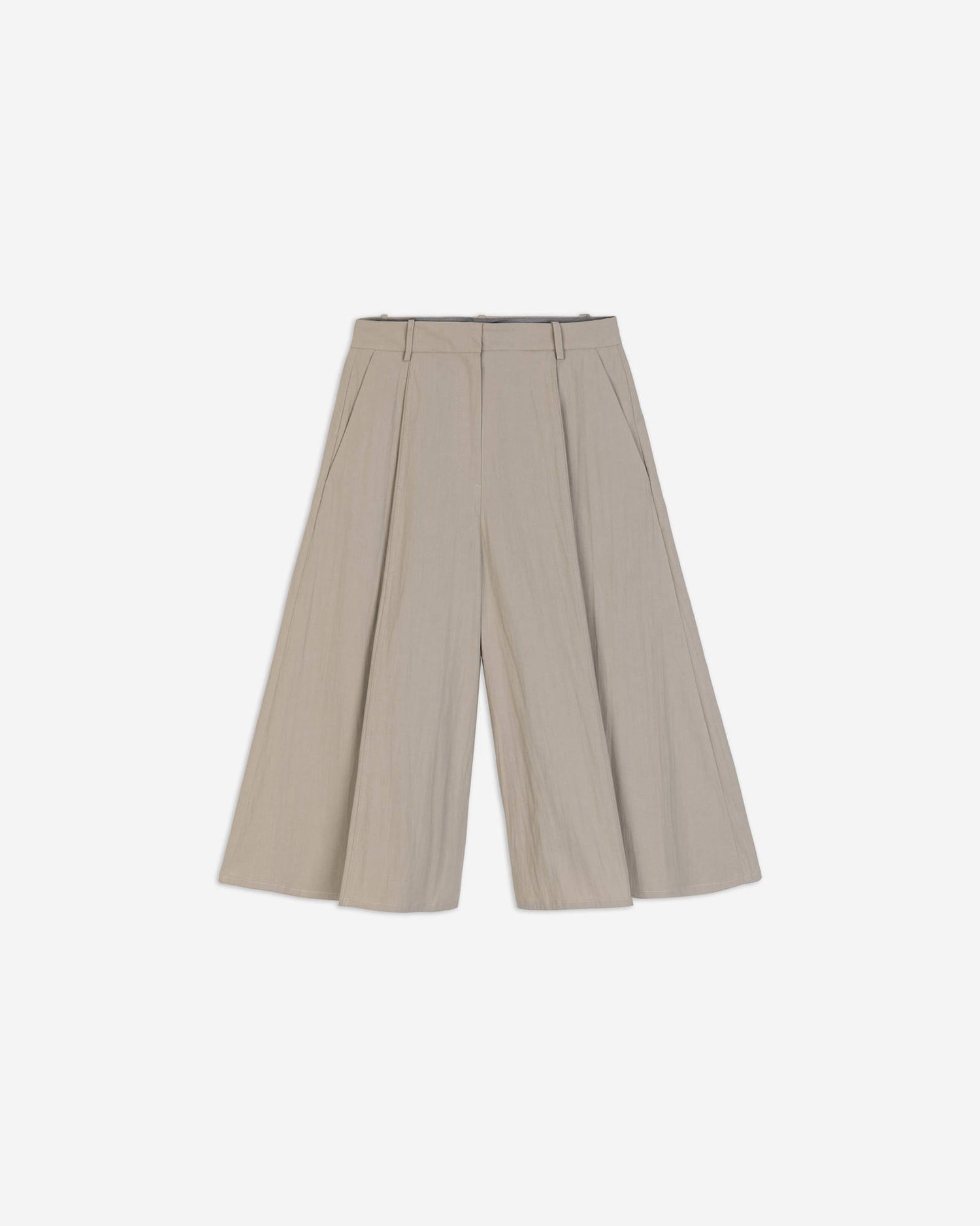 Wide Crinkle Bermuda Shorts