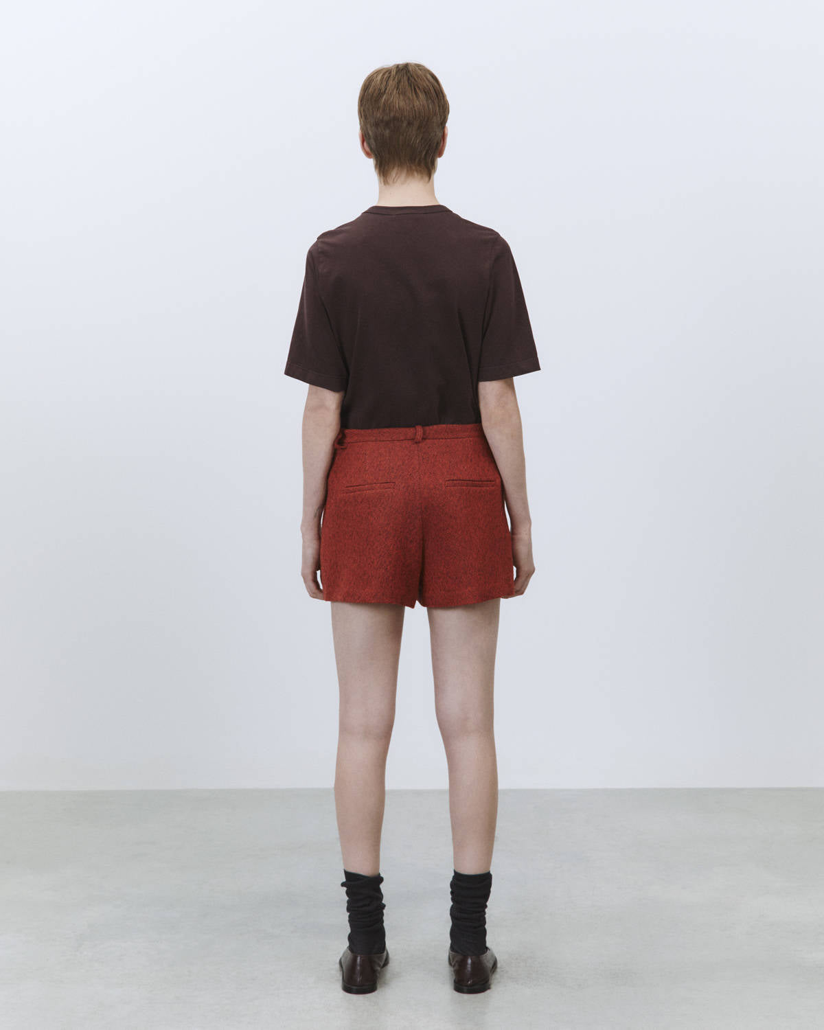 DIAGONAL CASHEMIRE SHORTS