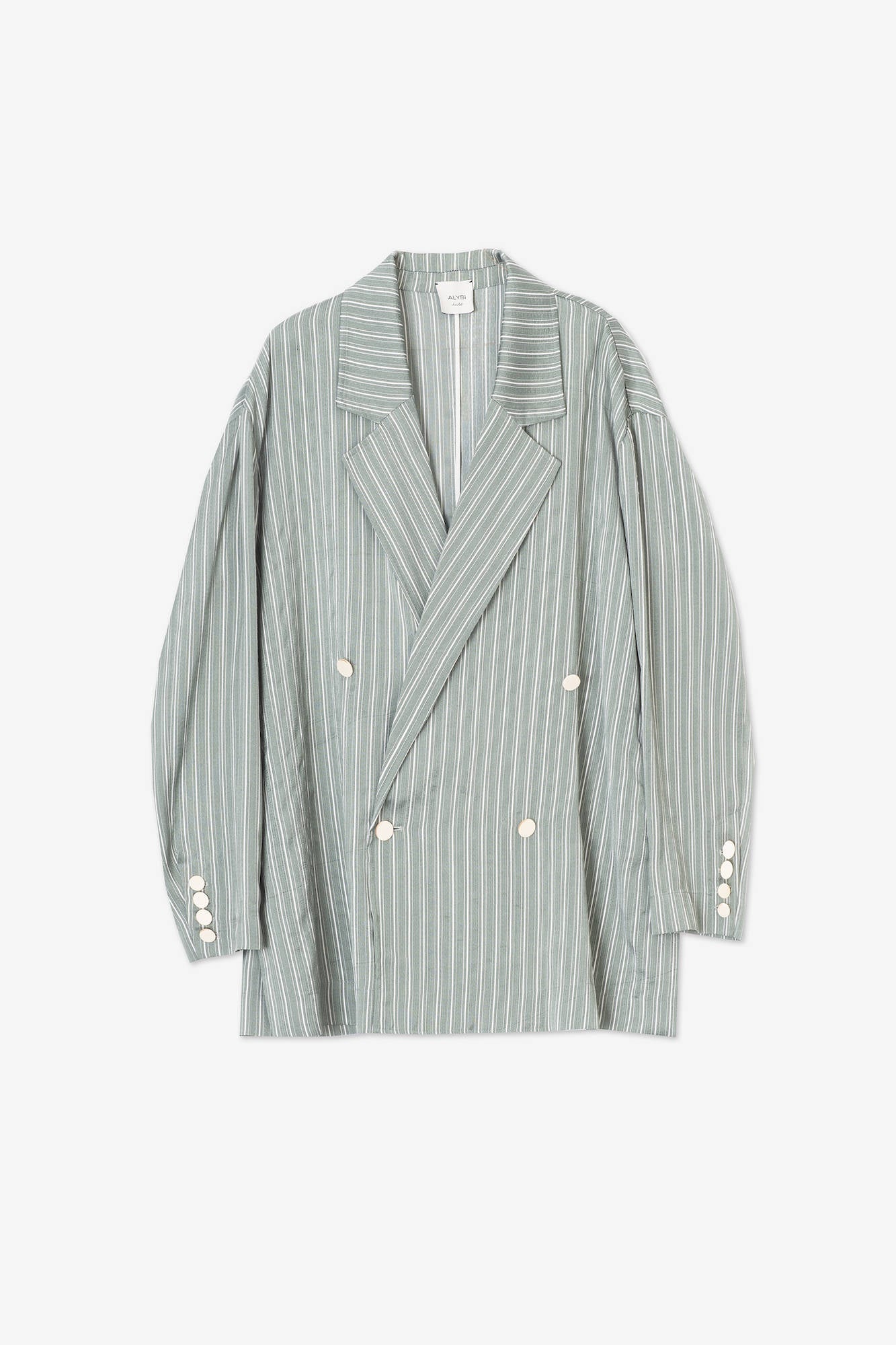 DOUBLE BREASTED SATIN STRIPED BLAZER