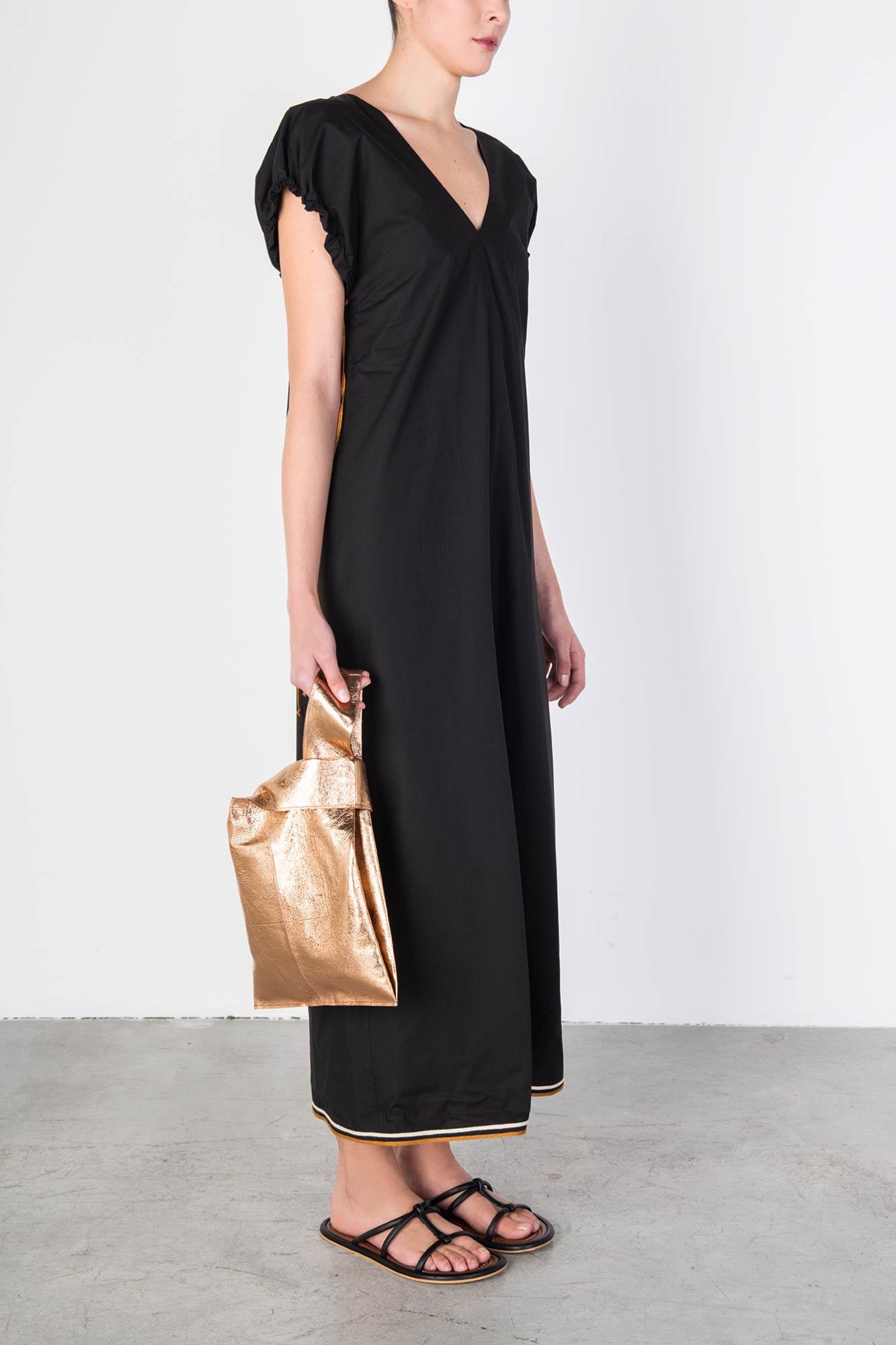 LOUNGEETTE DRESS WITH CONTRAST DETAILS
