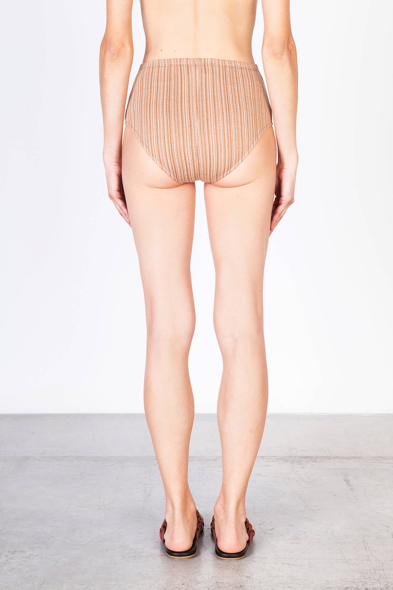 MICRO STRIPED JERSEY CULOTTE Cereal