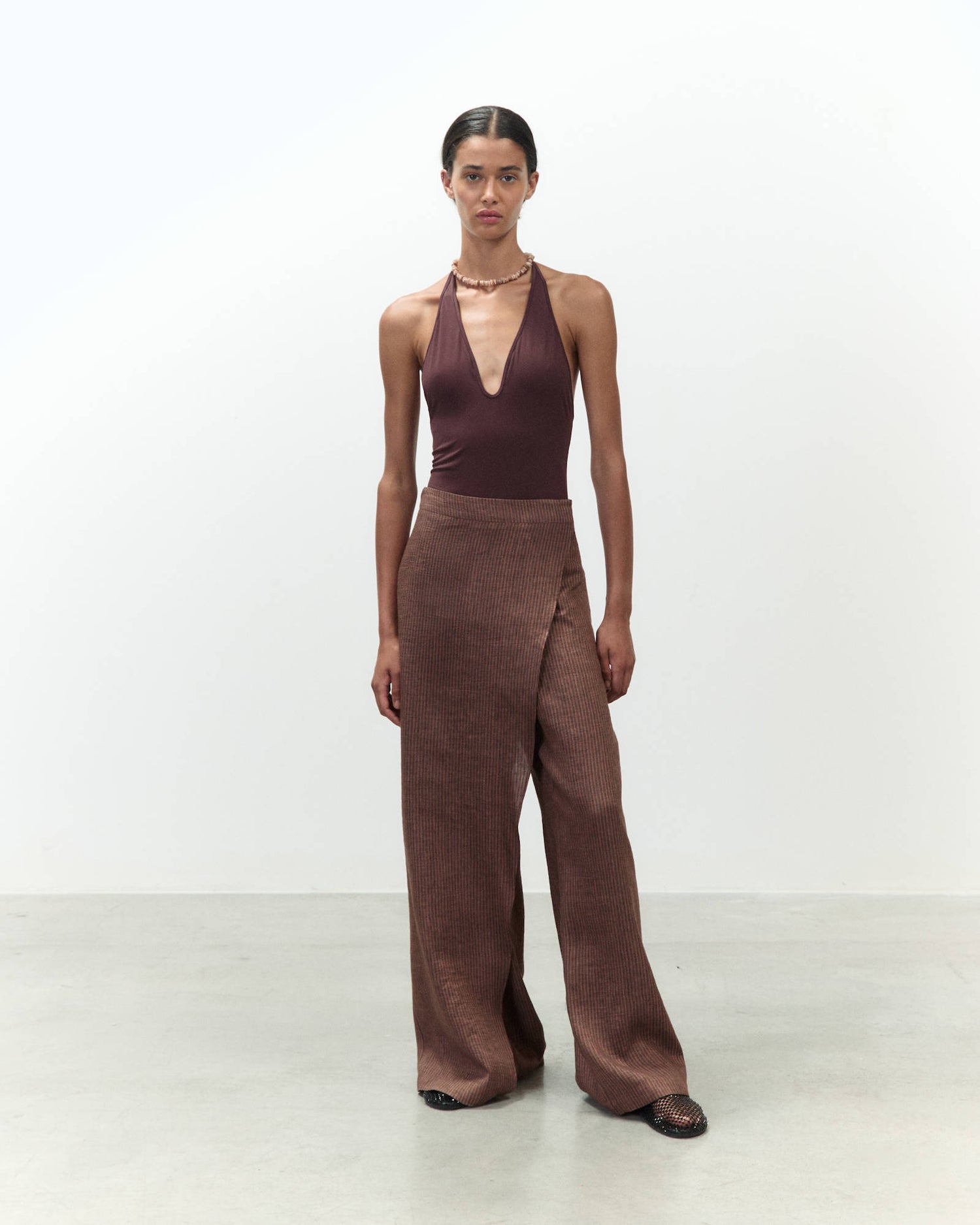 LINEN WRAP TROUSERS