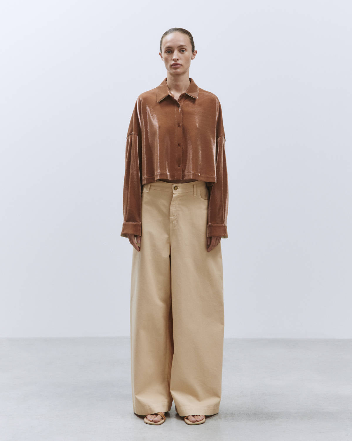 BOXY GLITTERY SHIRT Copper