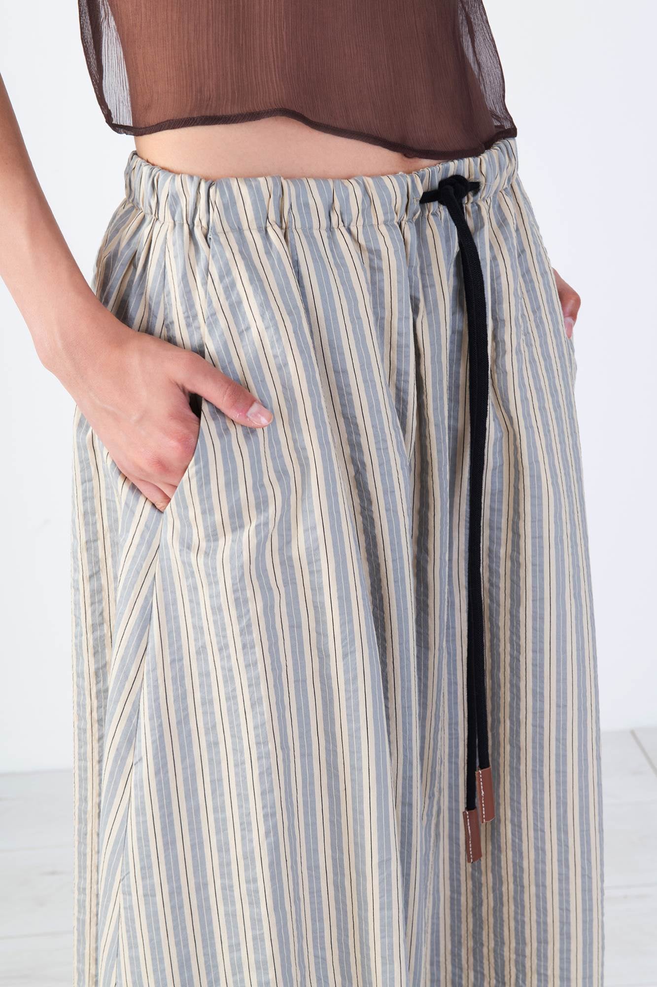 “Pencil Stripes” long skirt