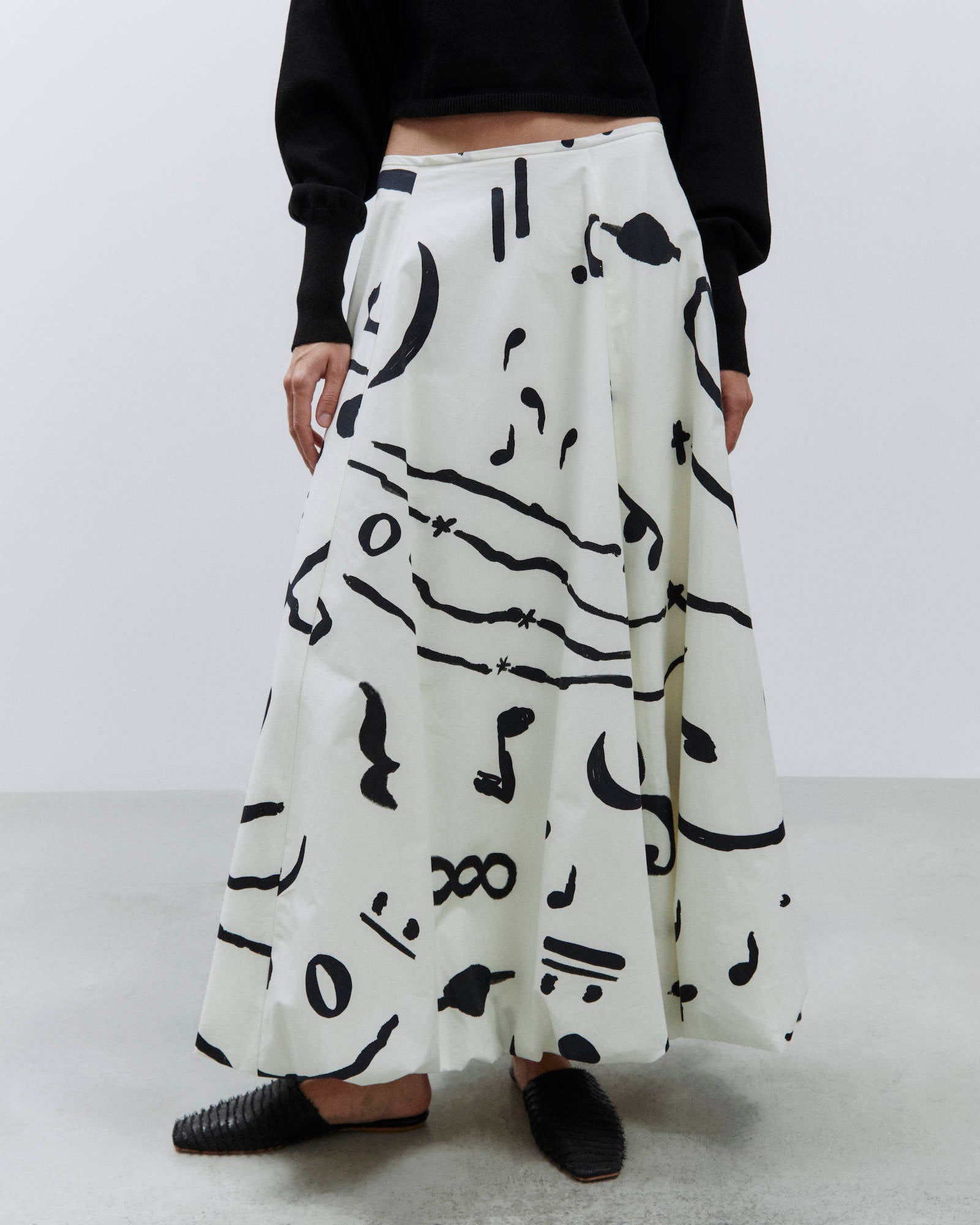MAXI SKIRT BALLOON PRINTED COTTON Milk