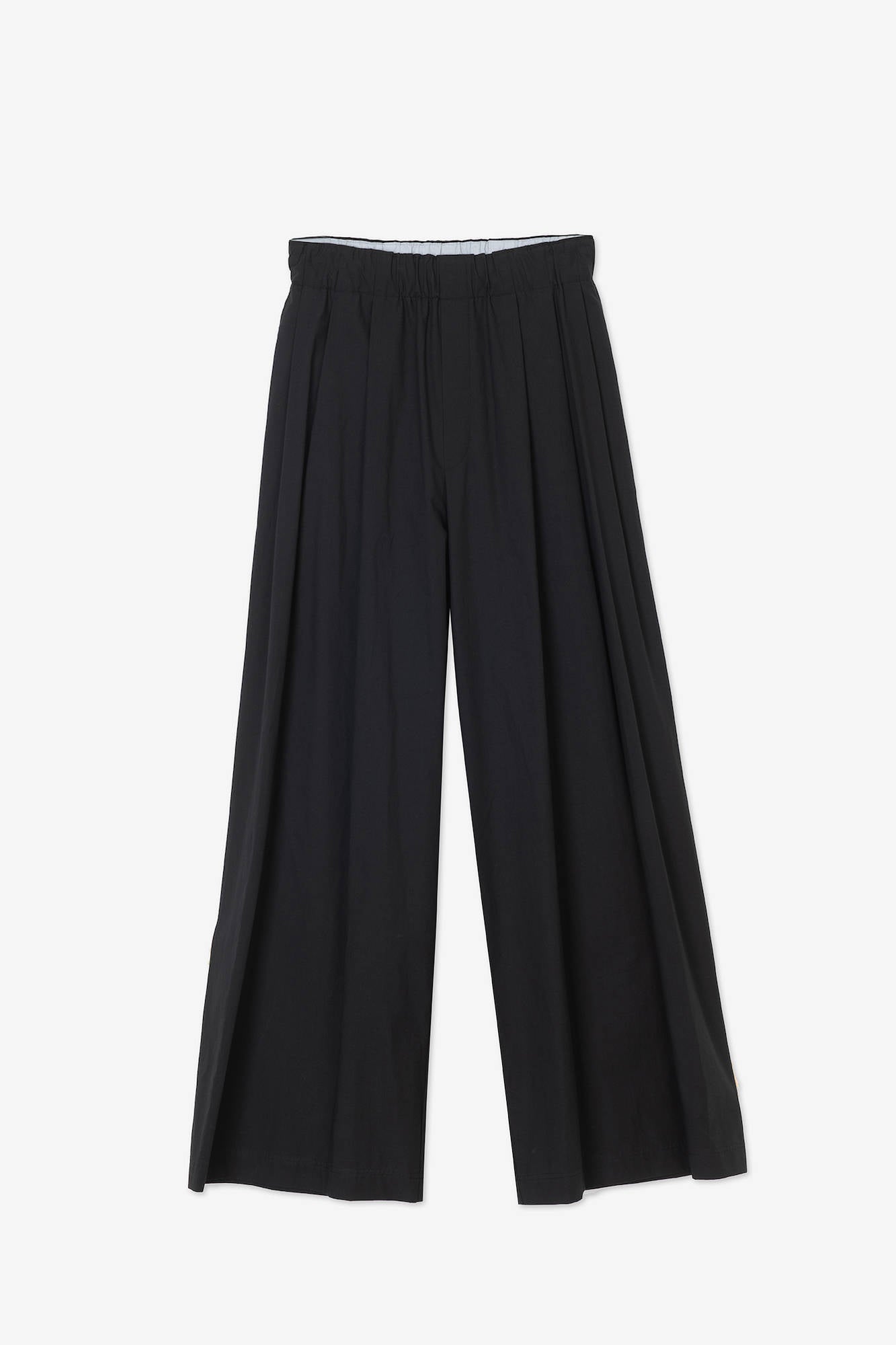 POPLIN PANTS WIDE LEG Black