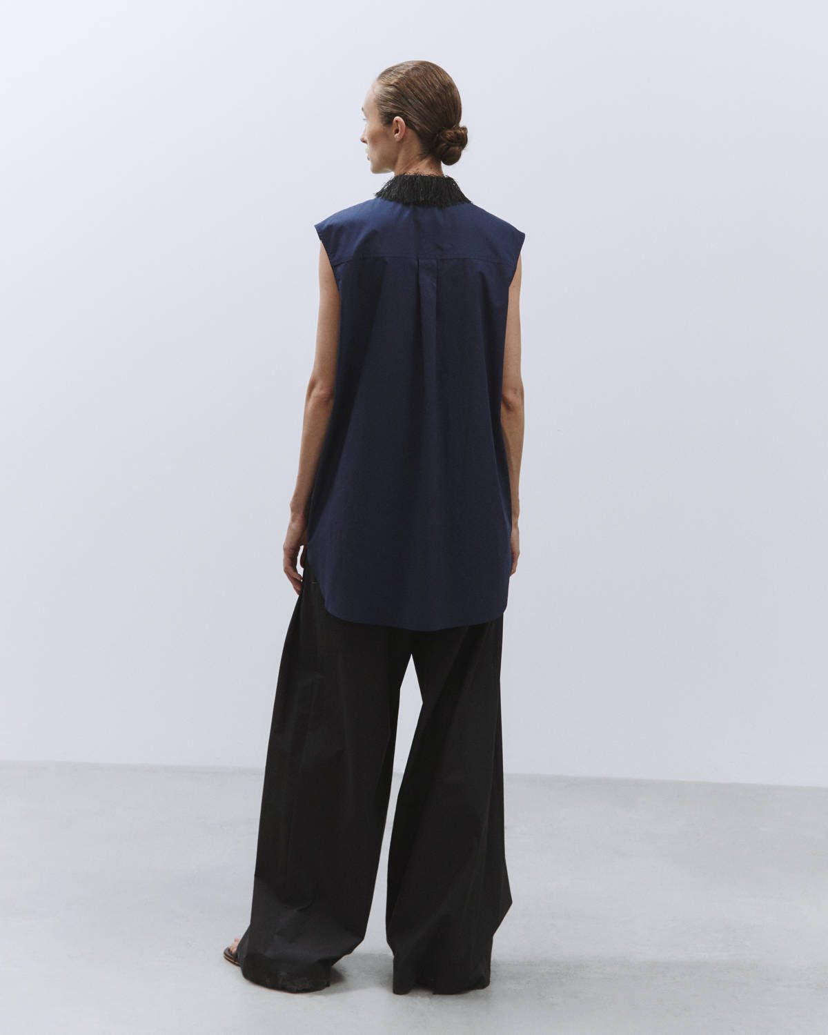 POPLIN SHIRT COLLAR FRINGES 