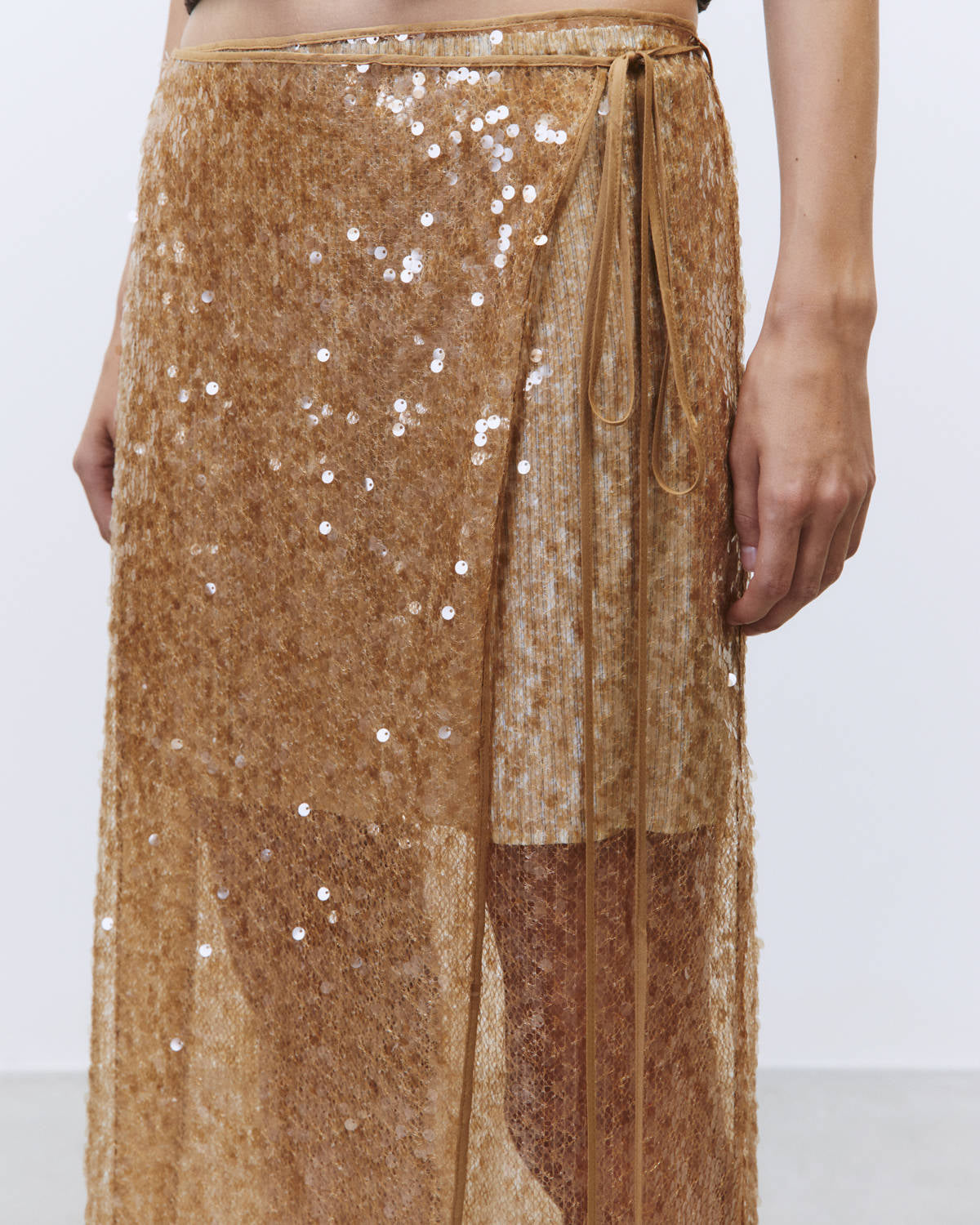 GOLD SEQUIN WALLET SKIRT Gold