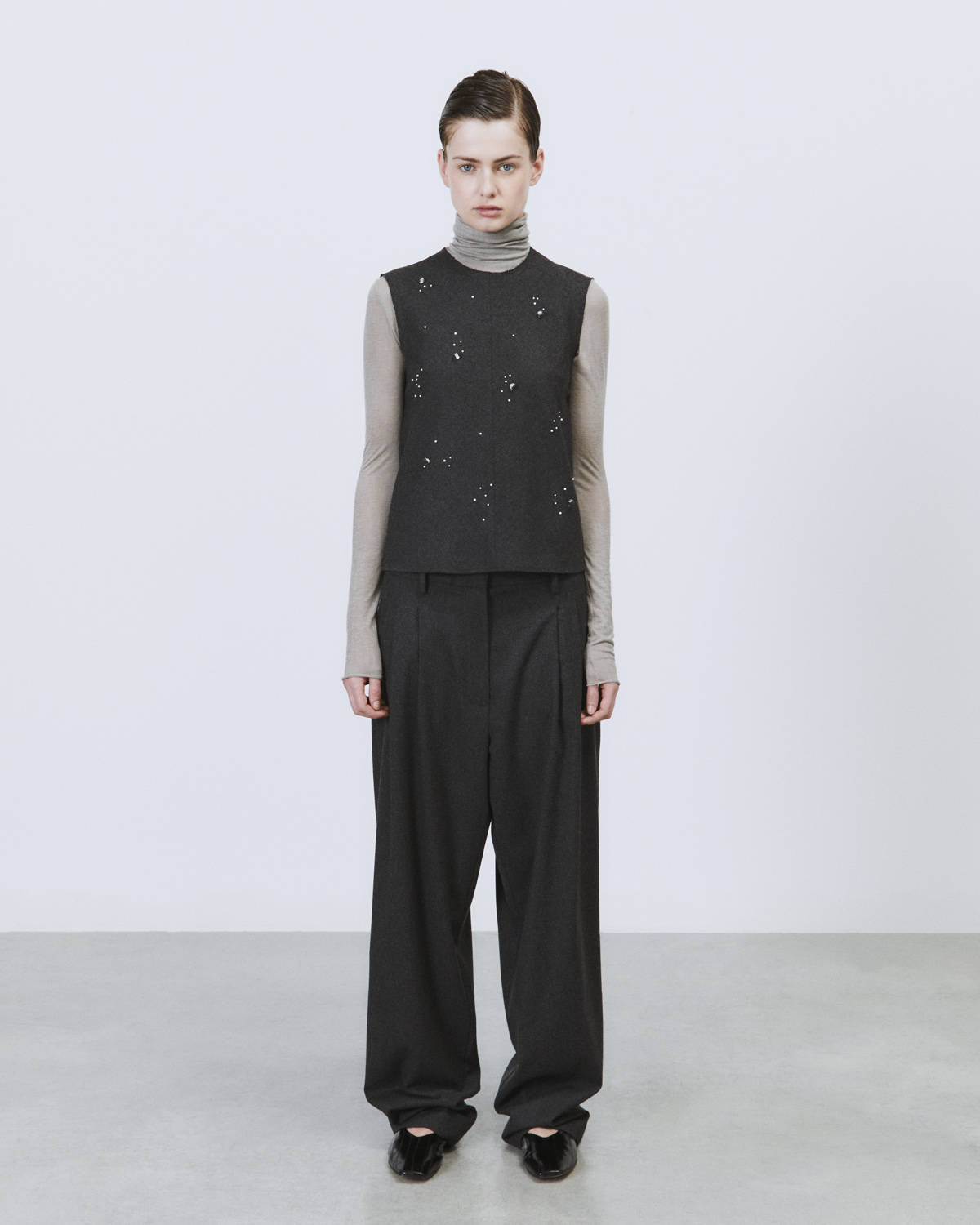 HAND-EMBROIDERED FLANNEL TOP