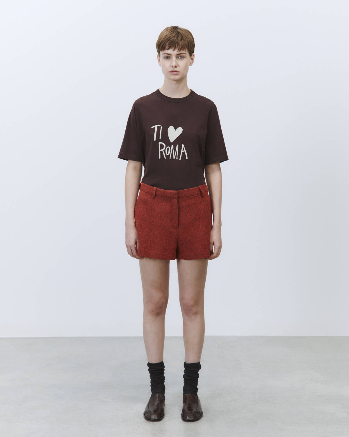 DIAGONAL CASHEMIRE SHORTS