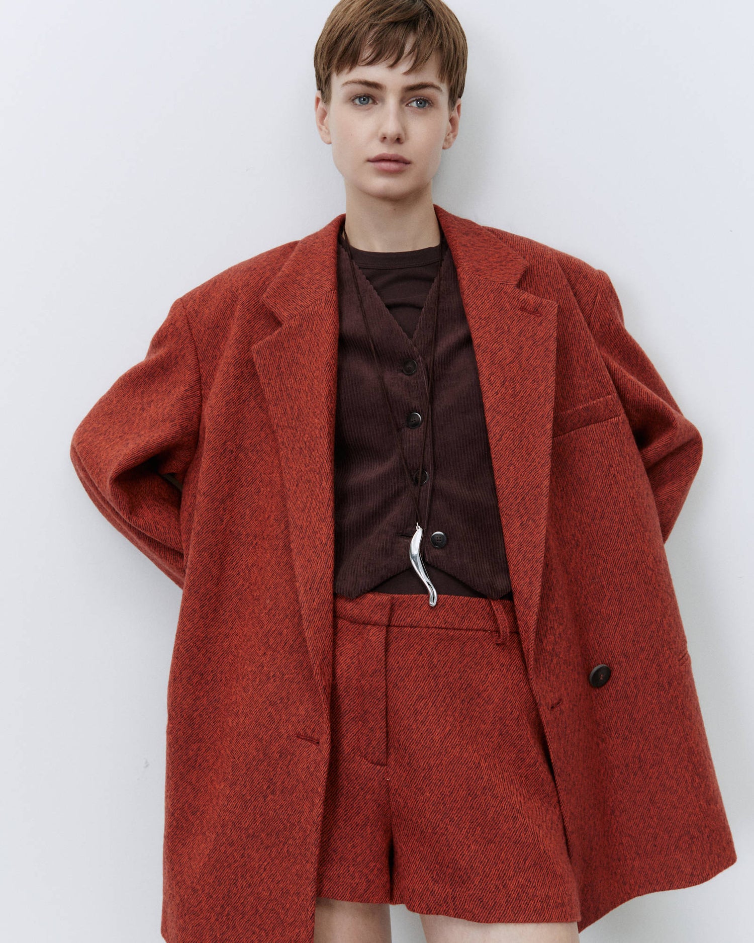 DIAGONAL CASHMERE COAT