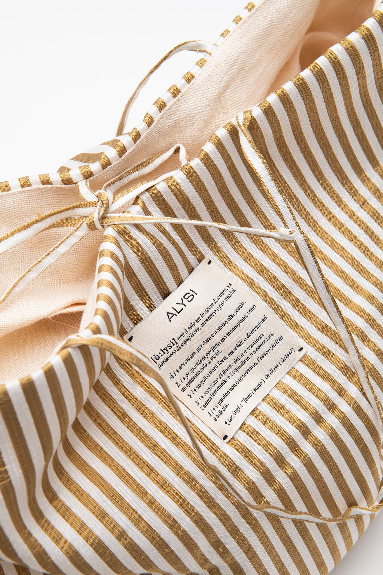 SATIN STRIPED SHOPPER Gold