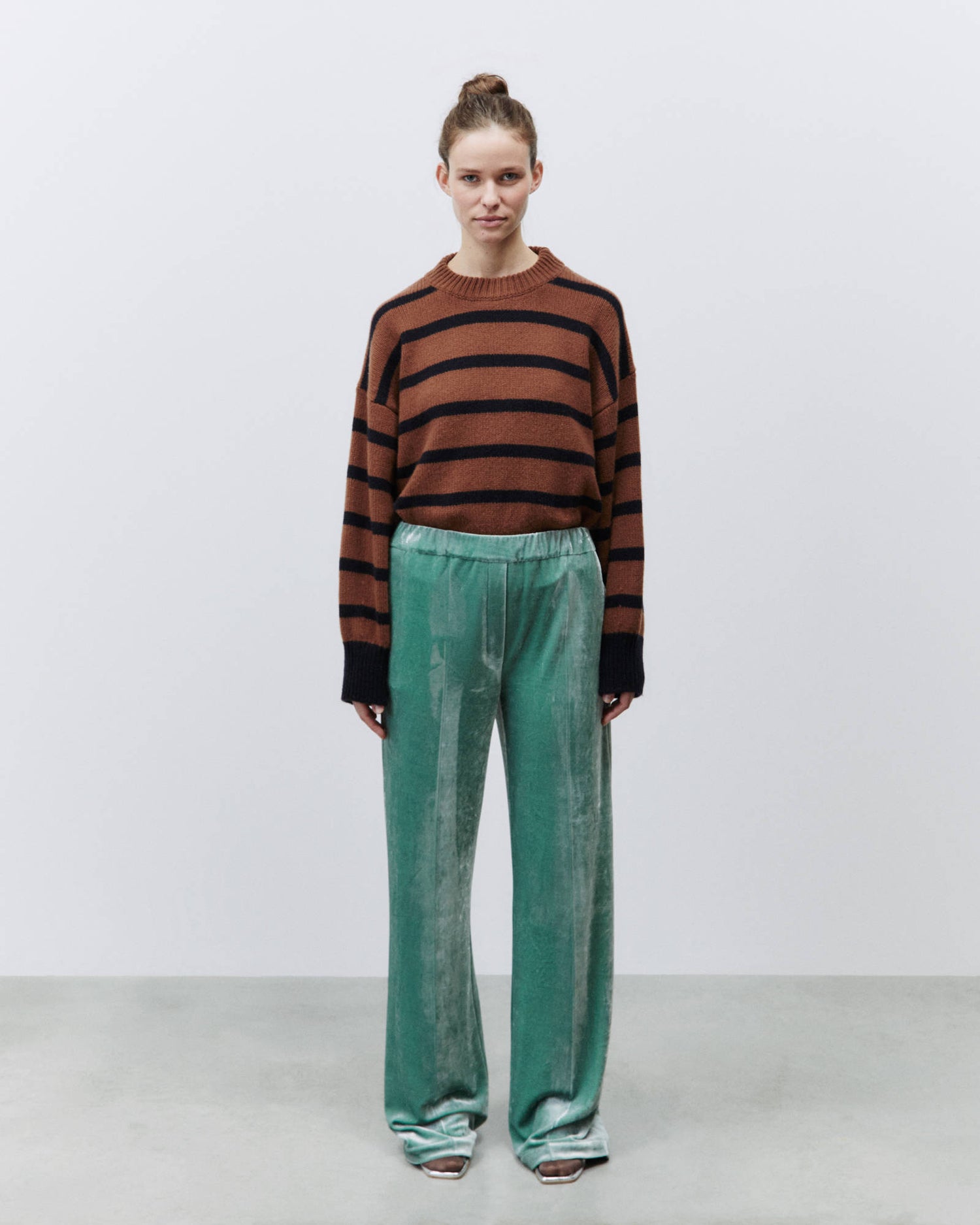 VELVET FEEL WIDE TROUSERS