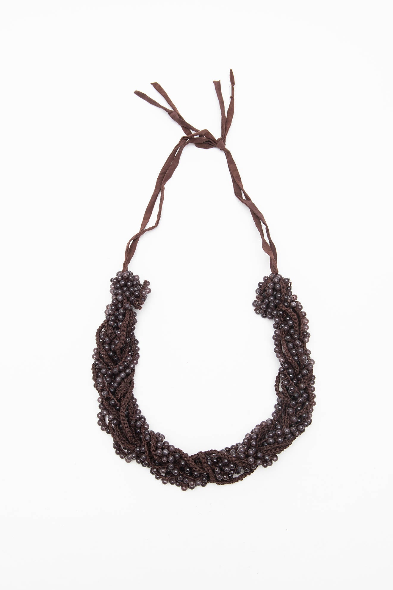 CROCHET BEADS NECKLACE Choco