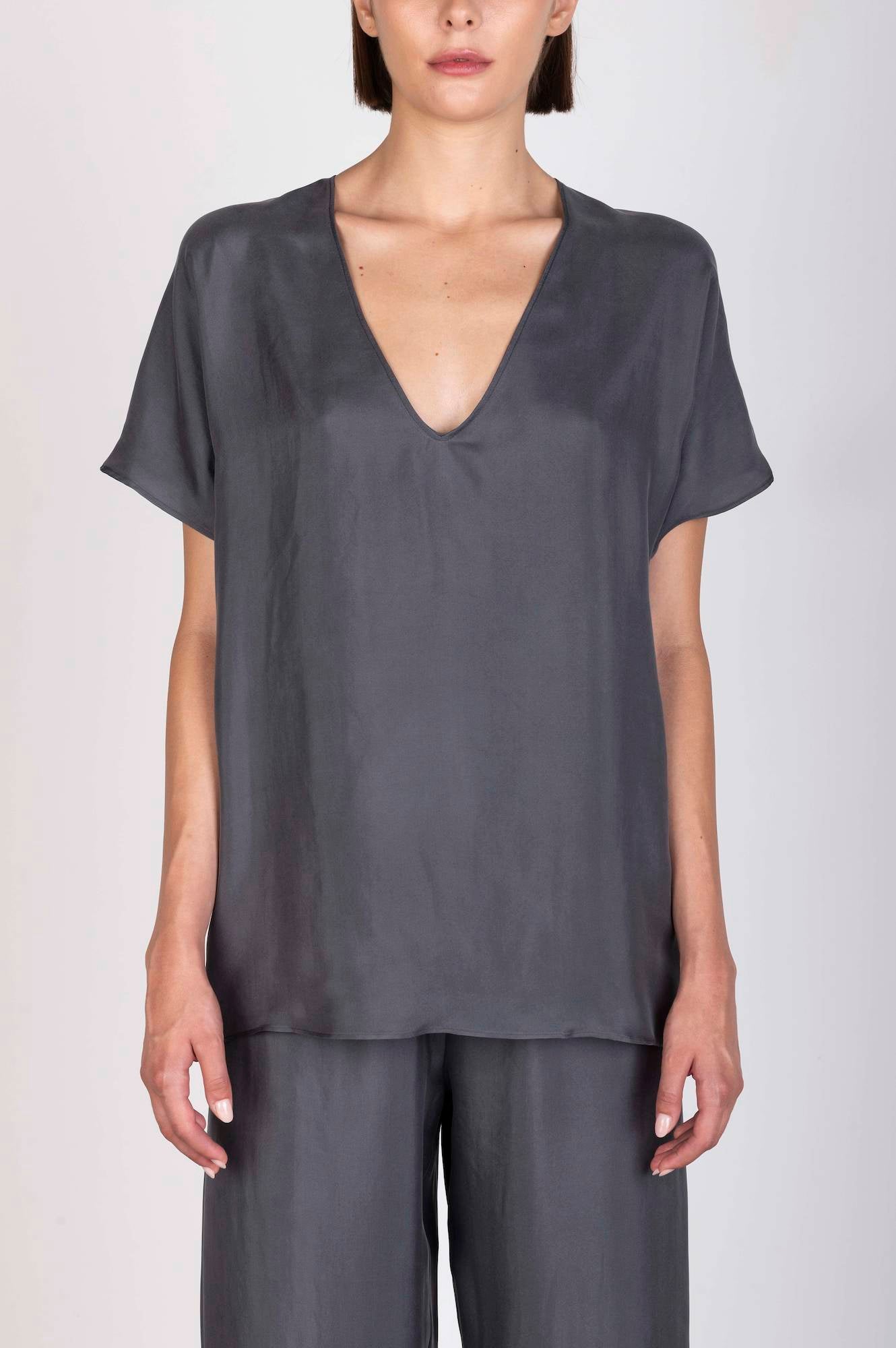 REGULAR ENZYMATED TWILL BLOUSE