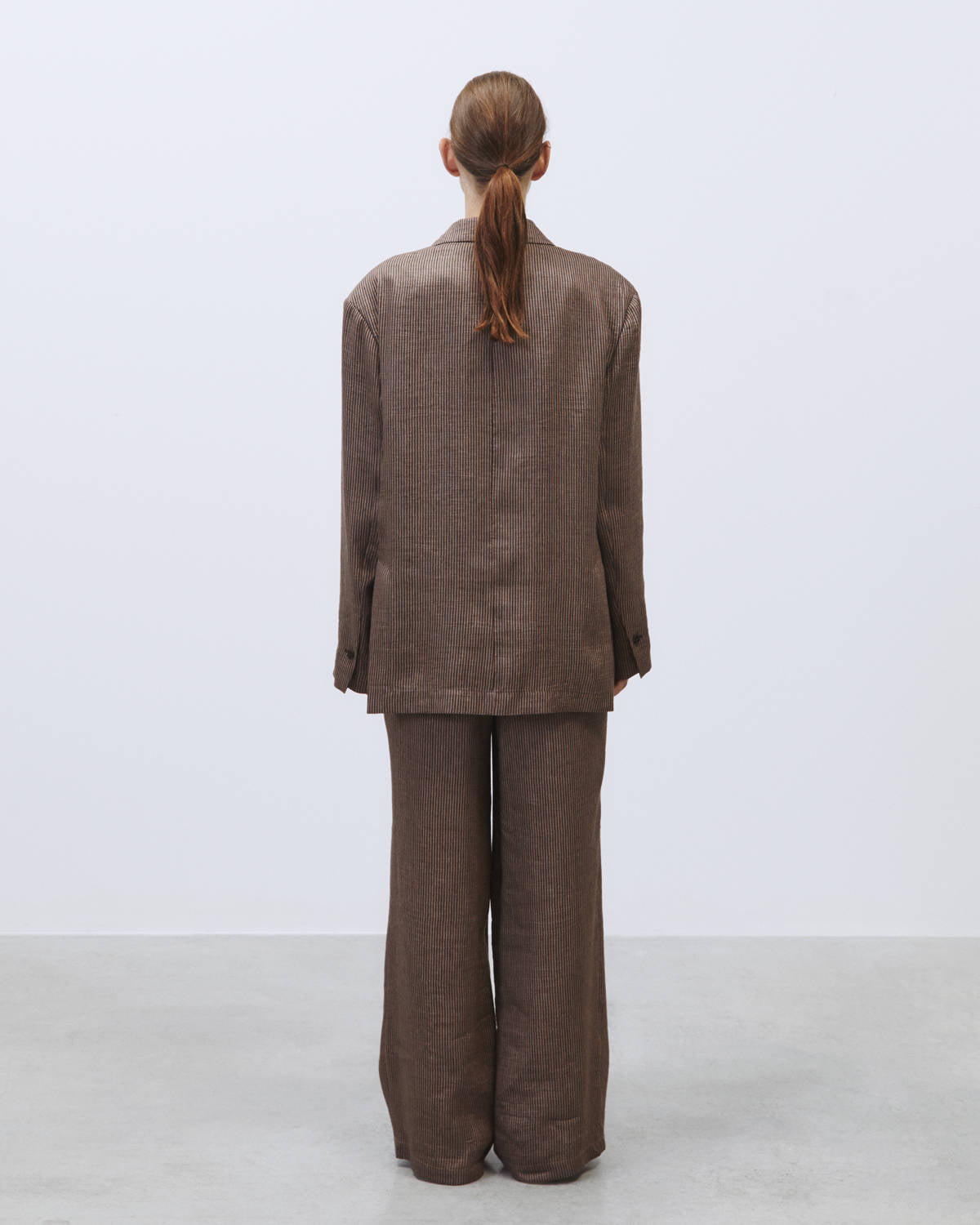 SINGLE BREASTED BLAZER MICRO STRIPE Choco